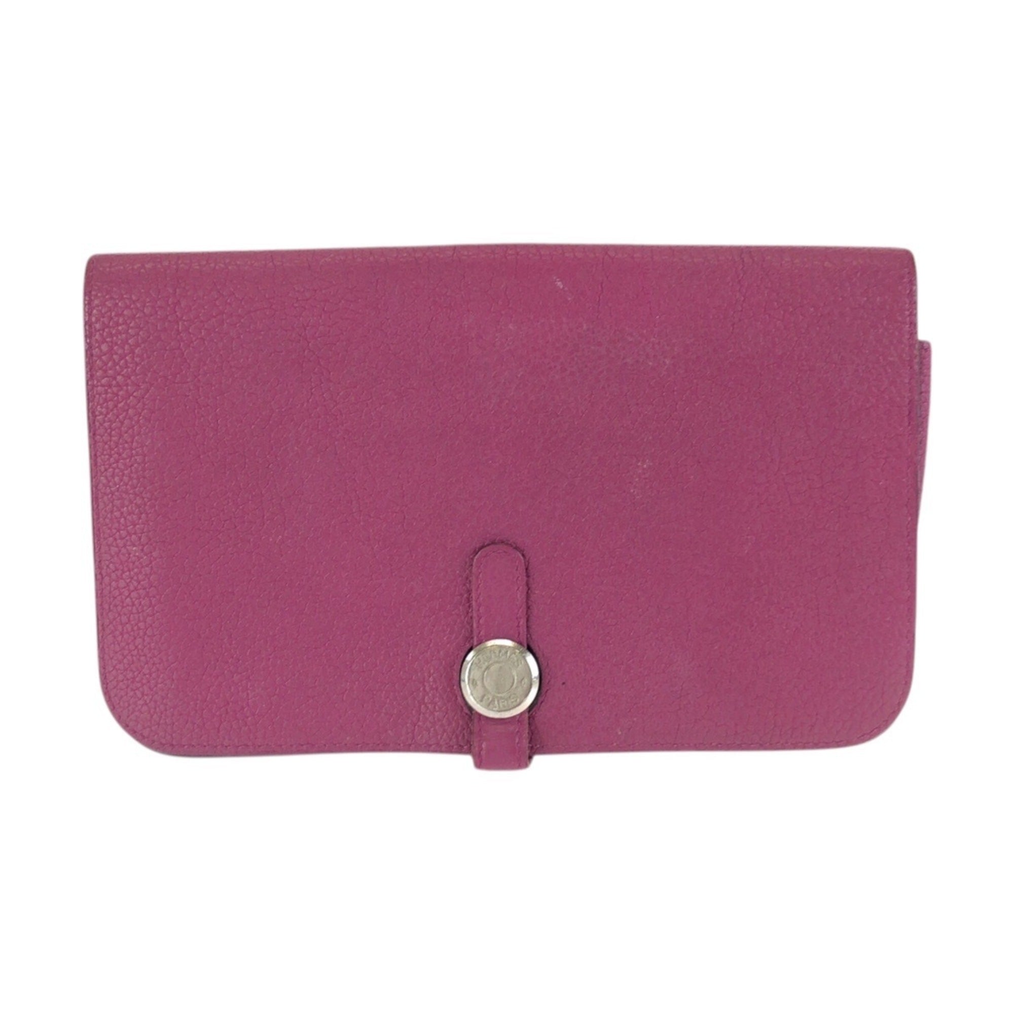 Hermes Pink Rose Purple Togo Leather Long Wallet (Bi-Fold) (Pre-Owned)
