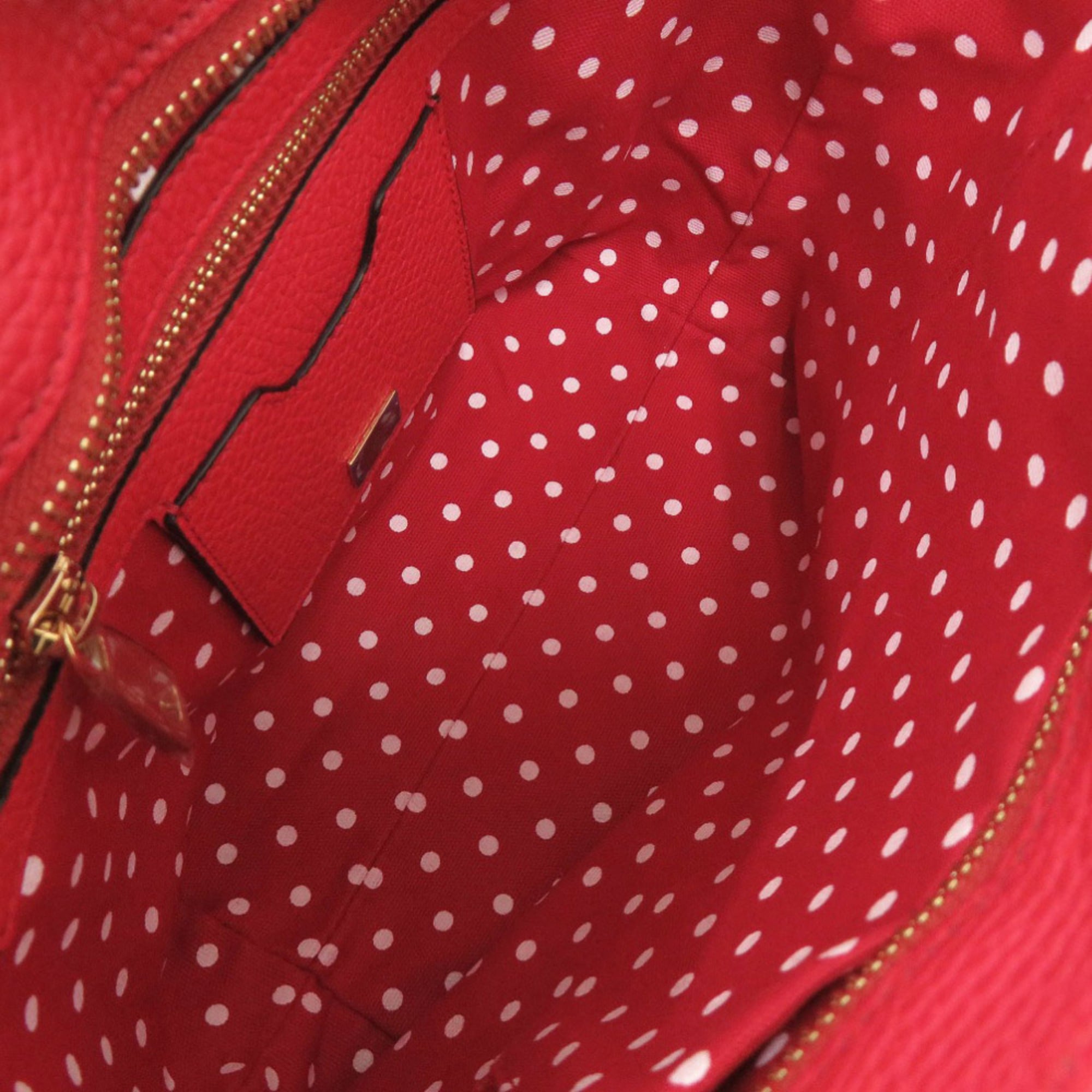 Dolce & Gabbana Red Color Leather Shoulder Bag (Pre-Owned)
