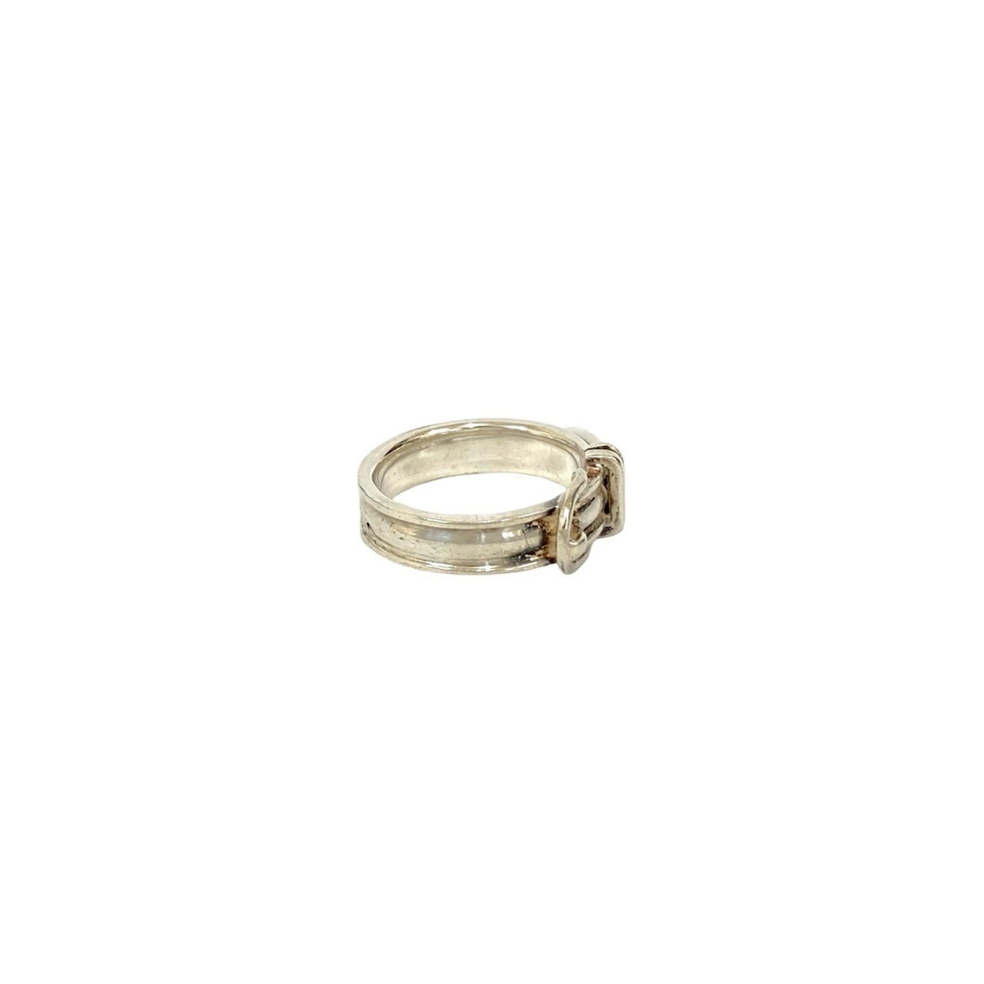 Hermes Silver Silver 925 Band Ring (Pre-Owned)