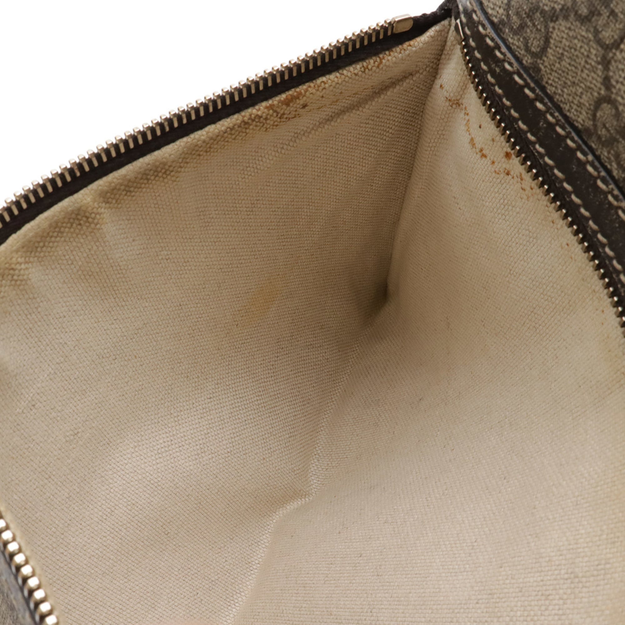 Gucci Gg Plus Beige Dark Brown Khaki Gg Supreme Leather Shoulder Bag (Pre-Owned)