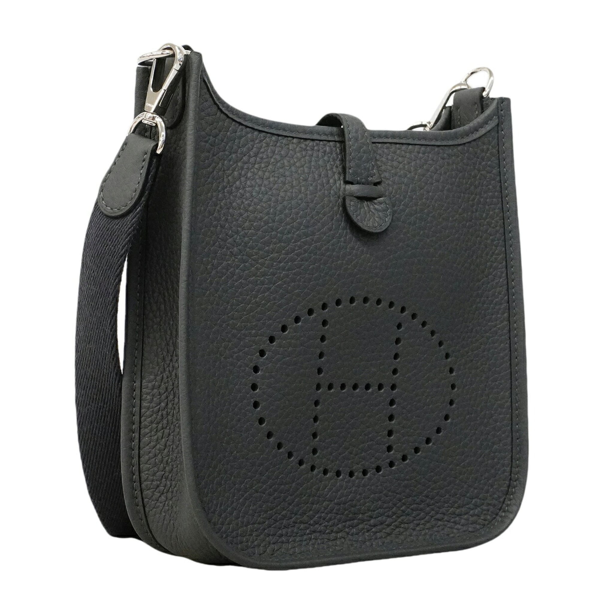 Hermes Gray Taurillon Clemence Leather Shoulder Bag (Pre-Owned)