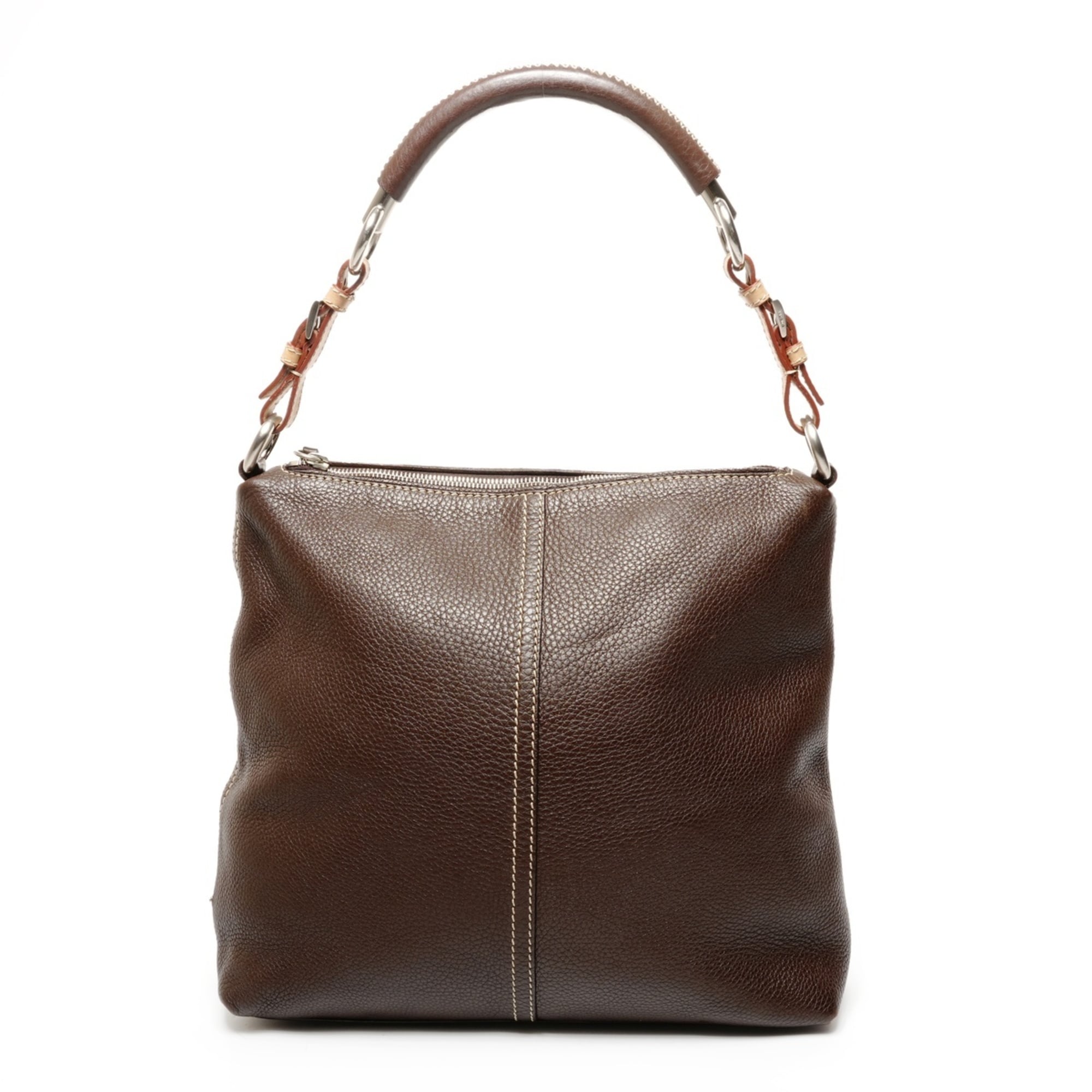 Prada Brown Leather Shoulder Bag (Pre-Owned)