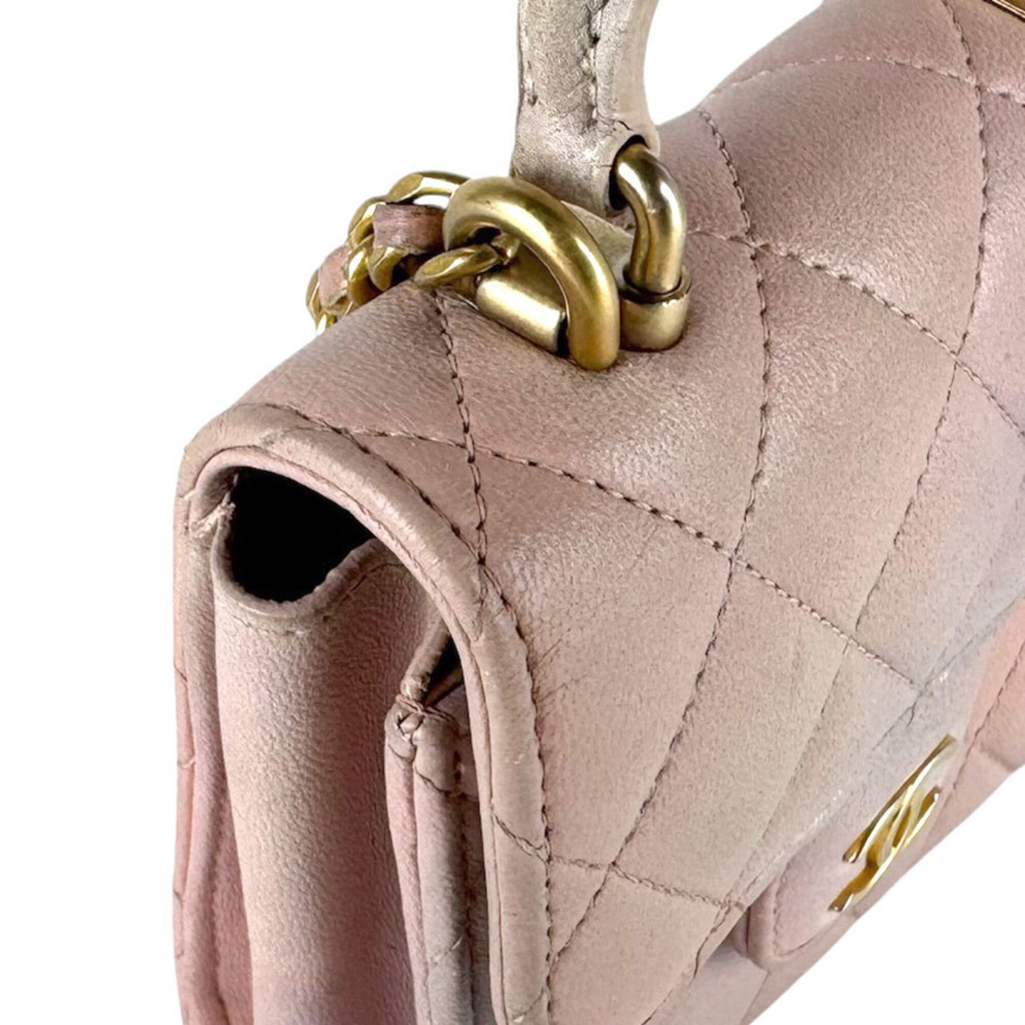 Chanel Pink Leather Shoulder Bag (Pre-Owned)