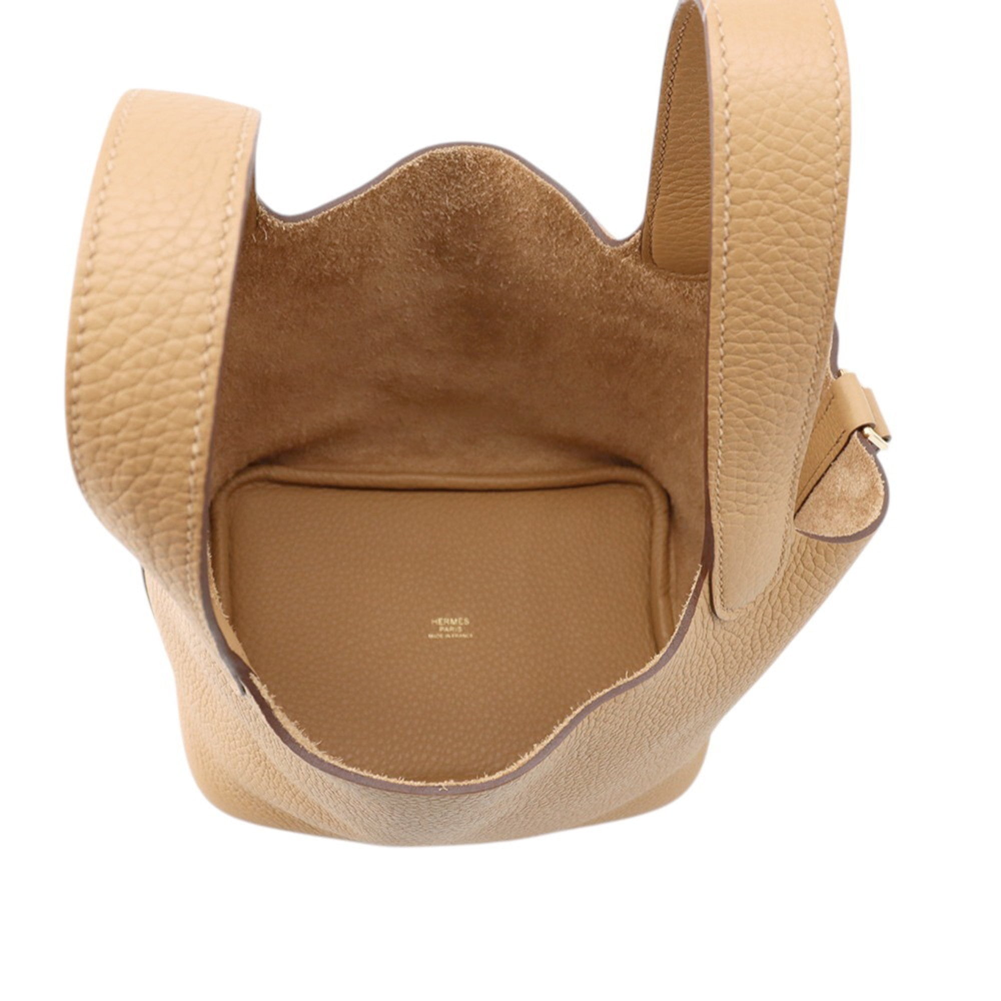 Hermes Beige Brown Taurillon Clemence Leather Handbag (Pre-Owned)