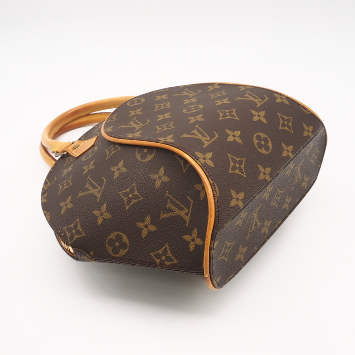 Louis Vuitton Monogram Beige Brown Coated Canvas Leather Handbag (Pre-Owned)