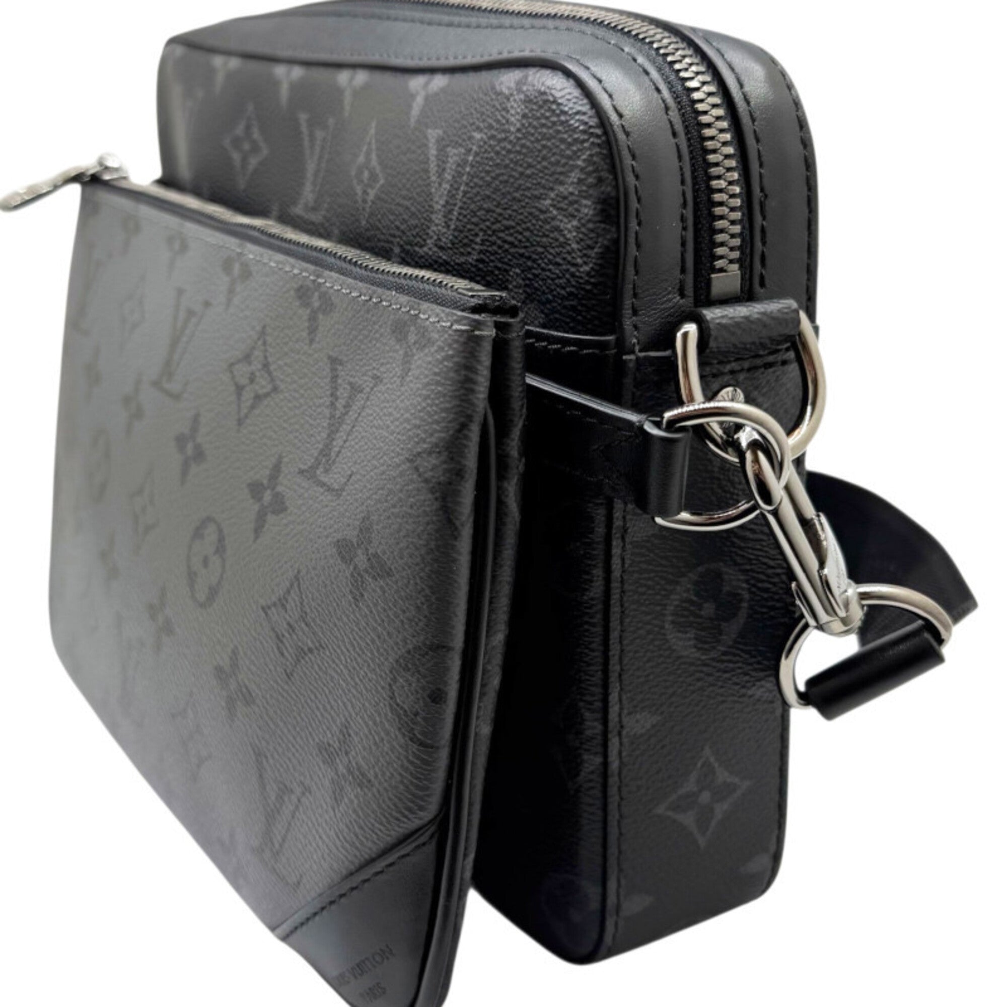 Louis Vuitton Monogram Eclipse Black Gray Monogram Eclipse Monogram Eclipse Pouch Shoulder Bag (Pre-Owned)