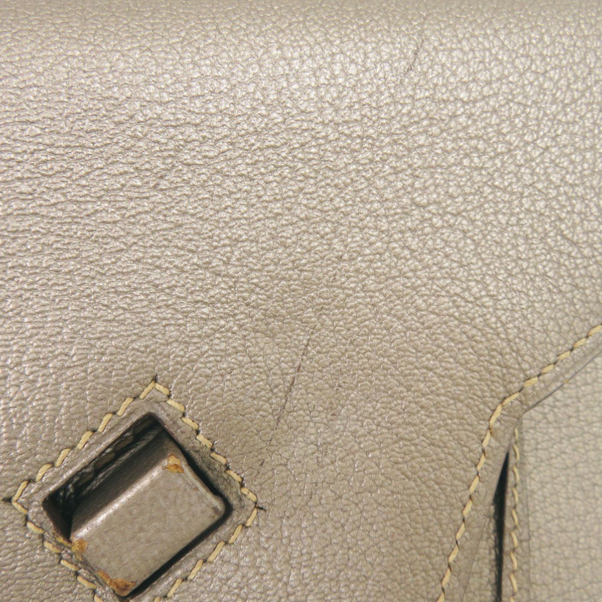 Hermes Brown Chevre Leather Shoulder Bag (Pre-Owned)