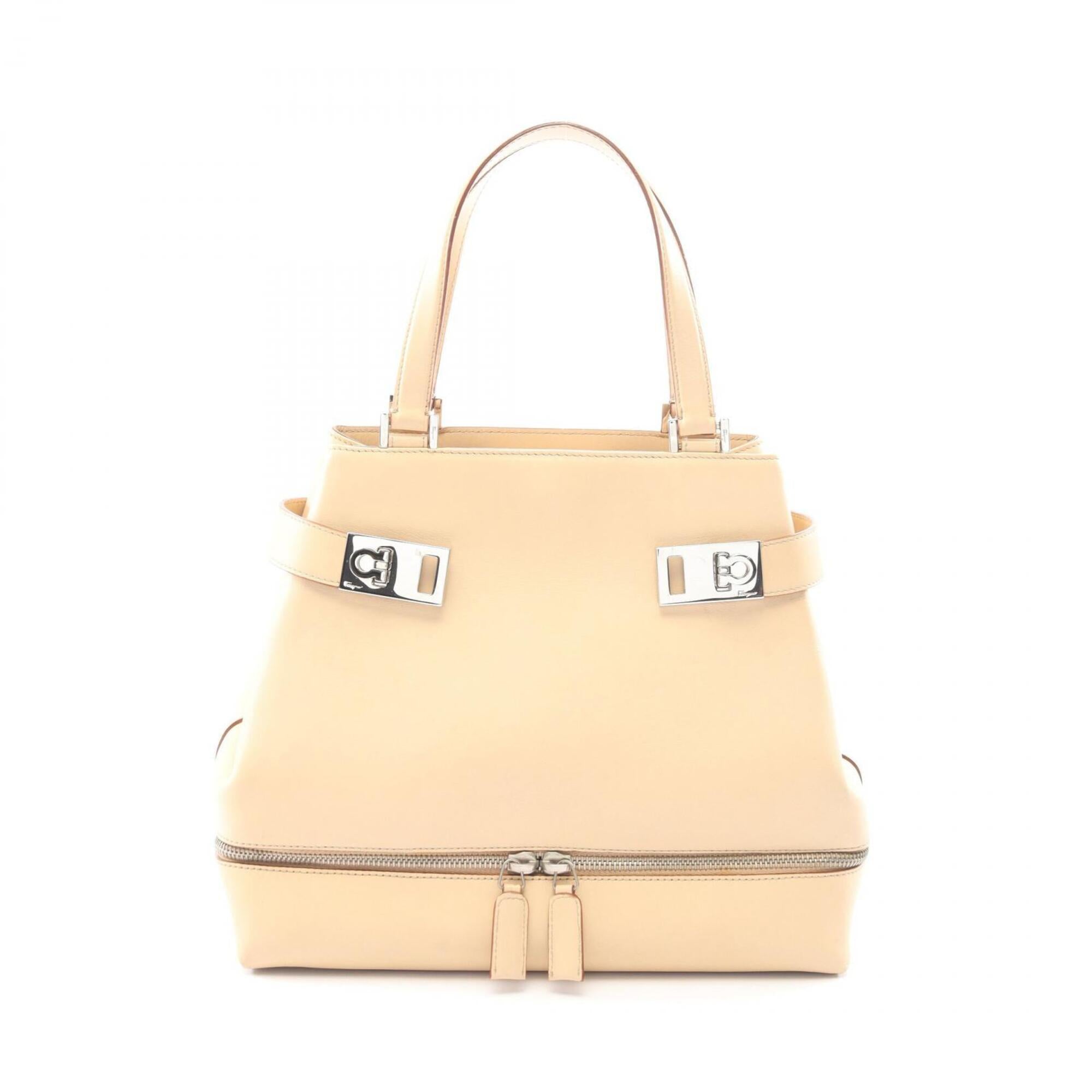 Salvatore Ferragamo Beige Leather Handbag (Pre-Owned)