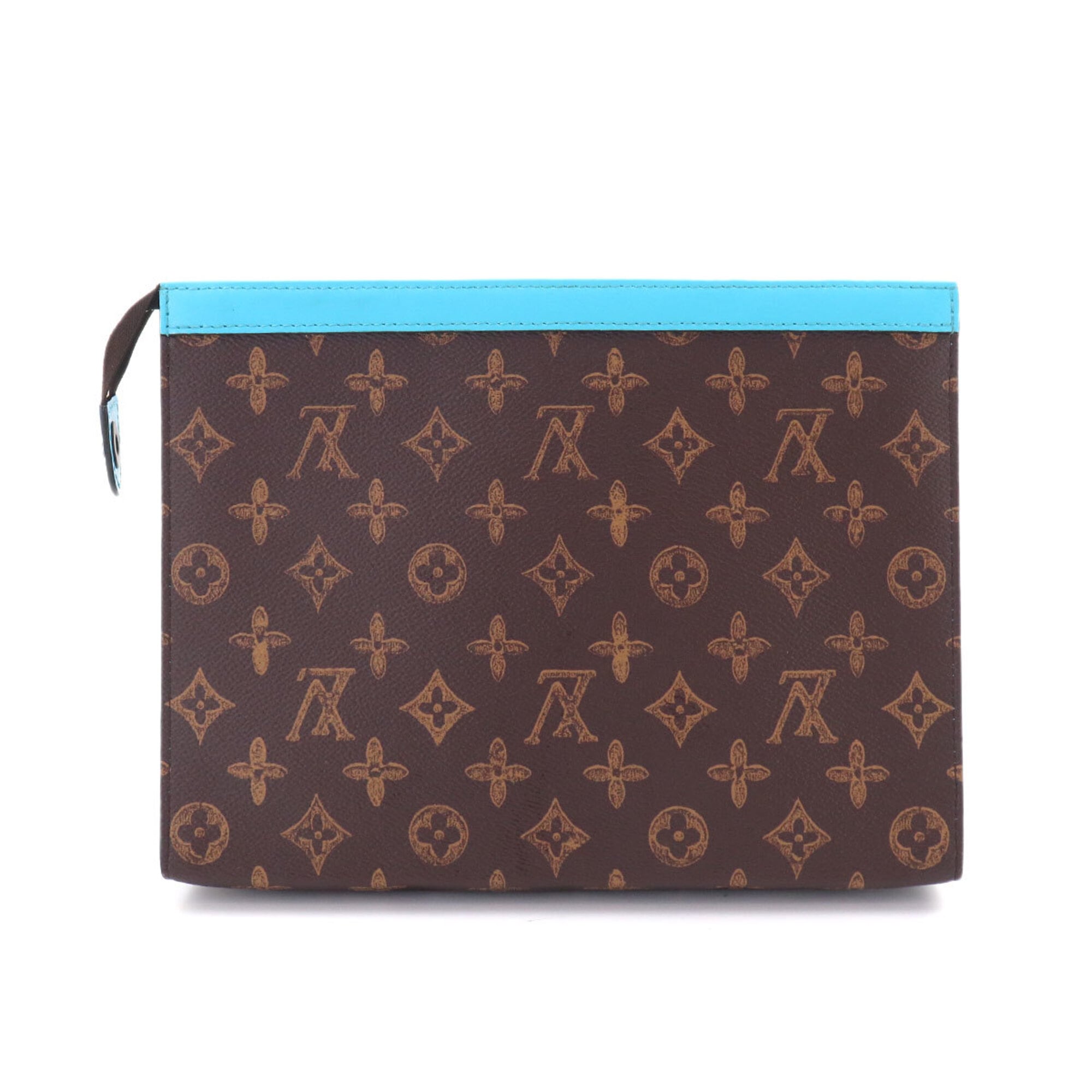 Louis Vuitton Blue Monogram Monogram Canvas Leather Clutch Bag Pochette (Pre-Owned)