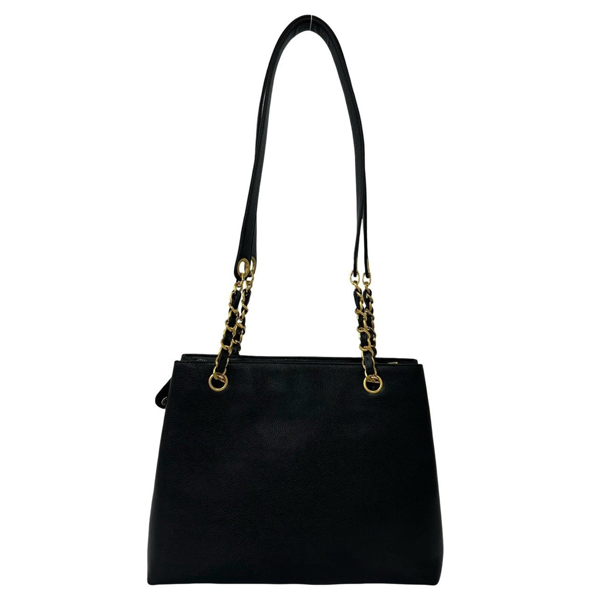 Chanel Black Grained Calfskin Shoulder Bag Tote Bag (Pre-Owned)