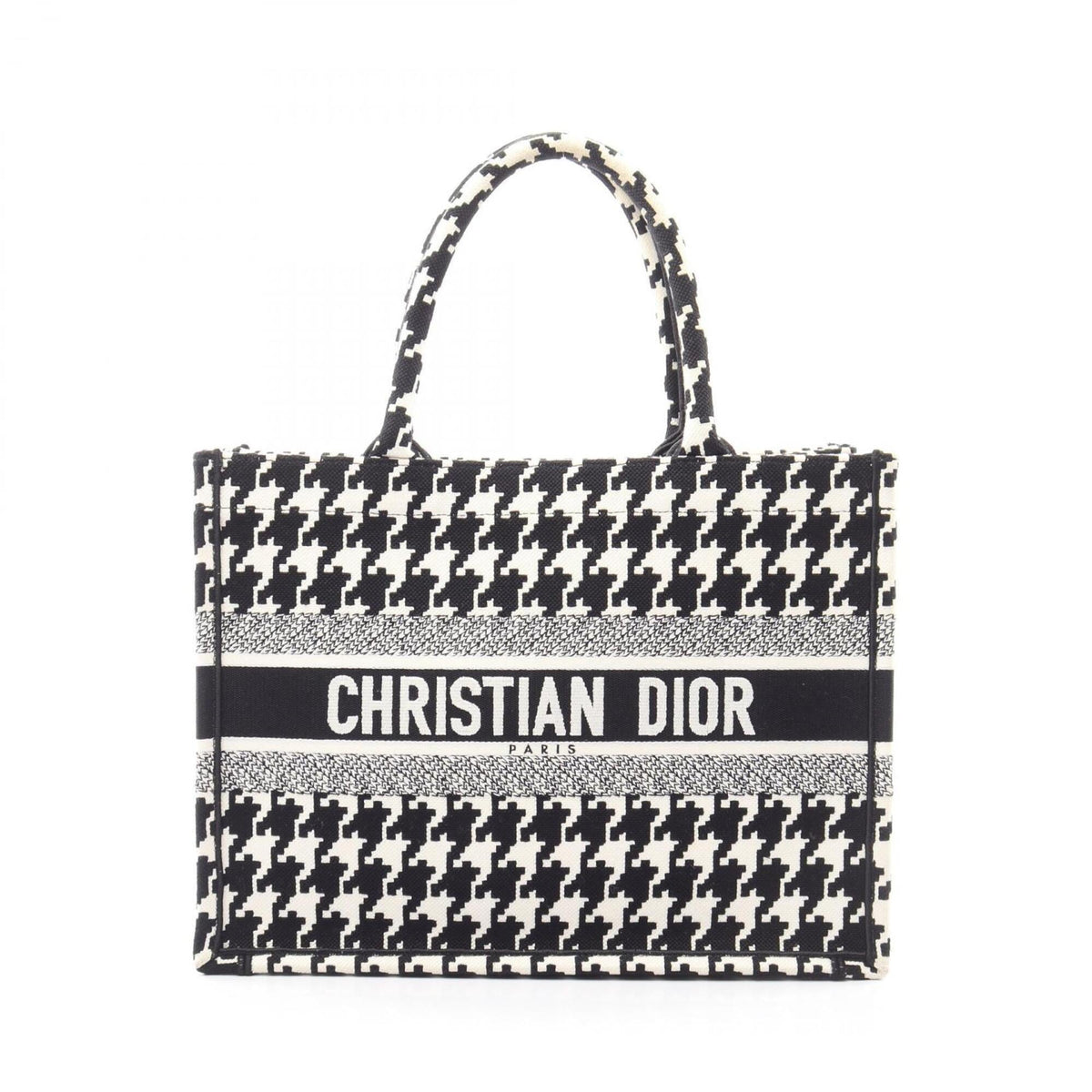 Christian Dior Black White Canvas Handbag Tote Bag (Pre-Owned)