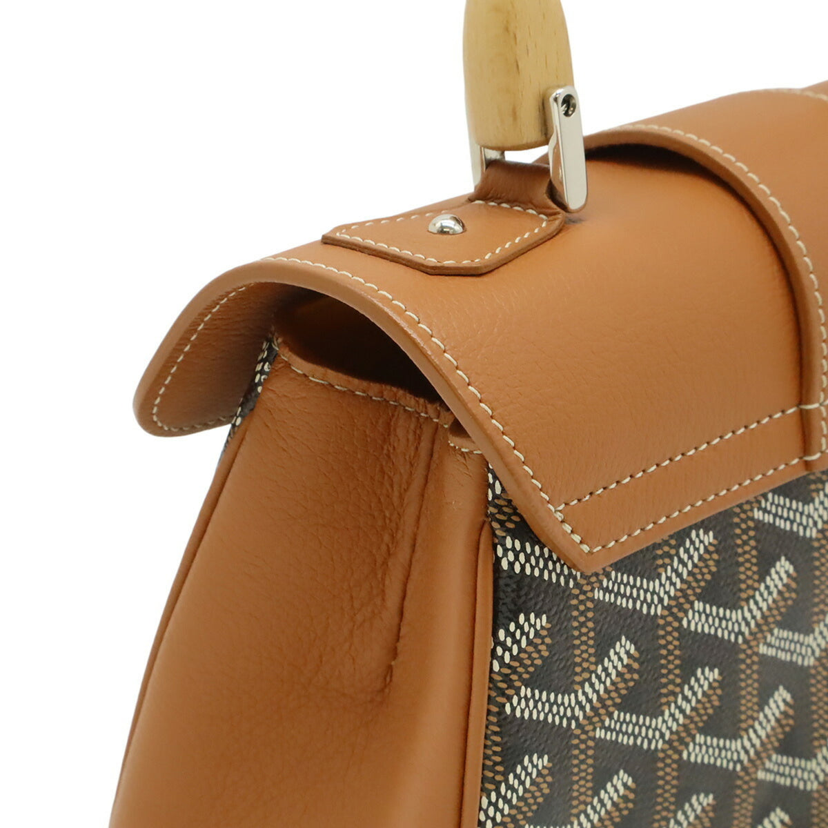Goyard Black Brown Coated Canvas Leather Handbag Shoulder Bag (Pre-Owned)