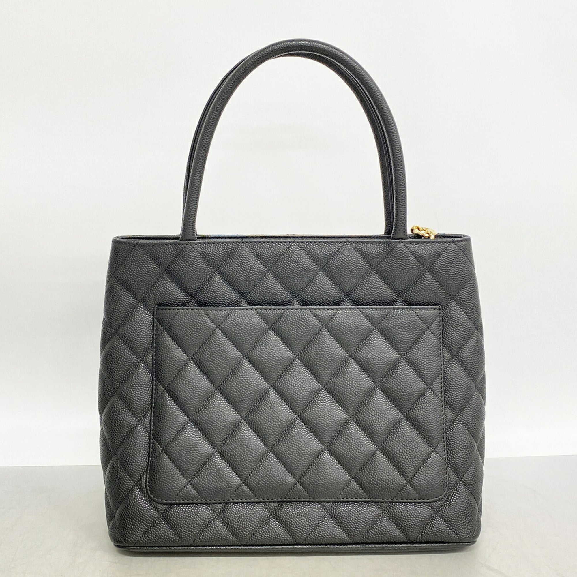 Chanel Black Grained Calfskin Tote Bag (Pre-Owned)