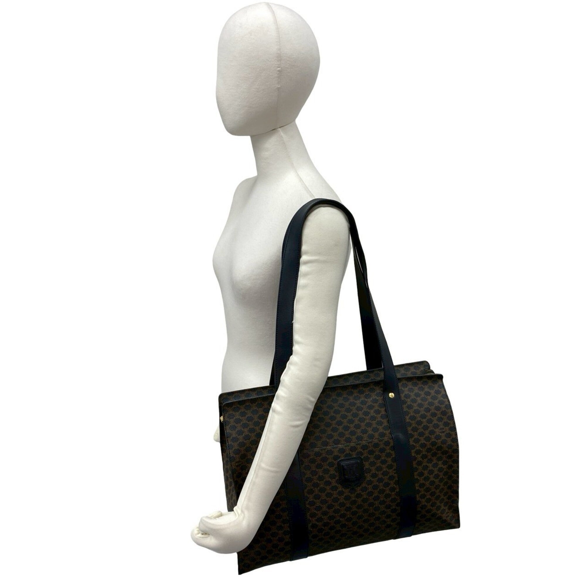 Celine Black Leather Pvc Shoulder Bag Tote Bag (Pre-Owned)