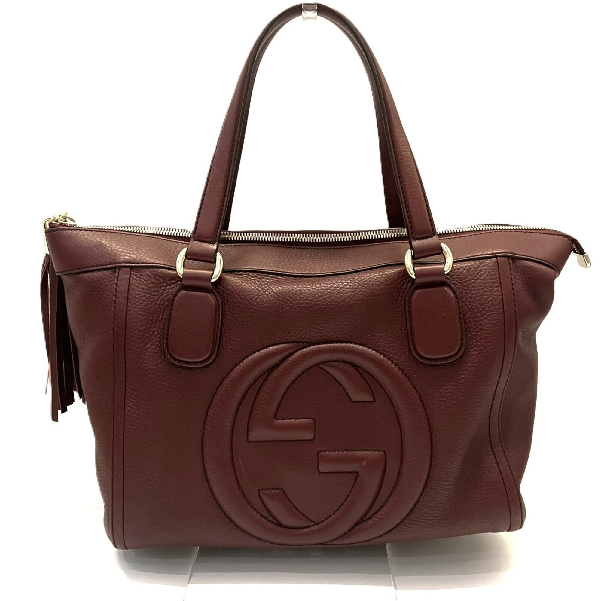 Gucci Soho Bordeaux Leather Tote Bag (Pre-Owned)