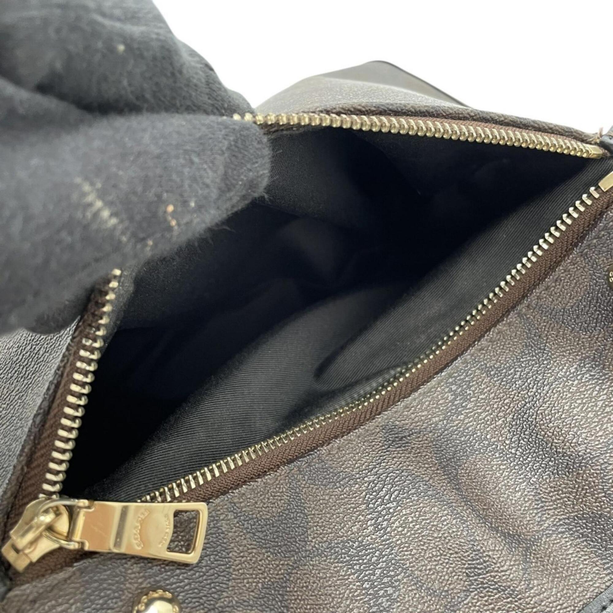 Coach Black Brown Pvc Leather Tote Bag (Pre-Owned)