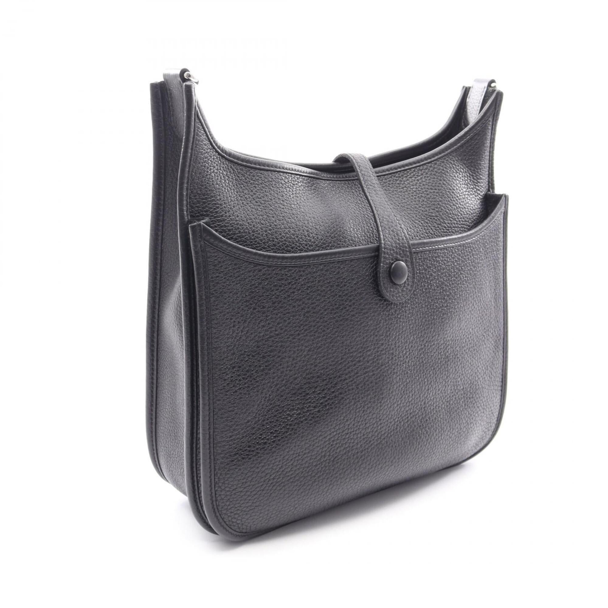 Hermes Black Taurillon Clemence Leather Handbag Shoulder Bag (Pre-Owned)