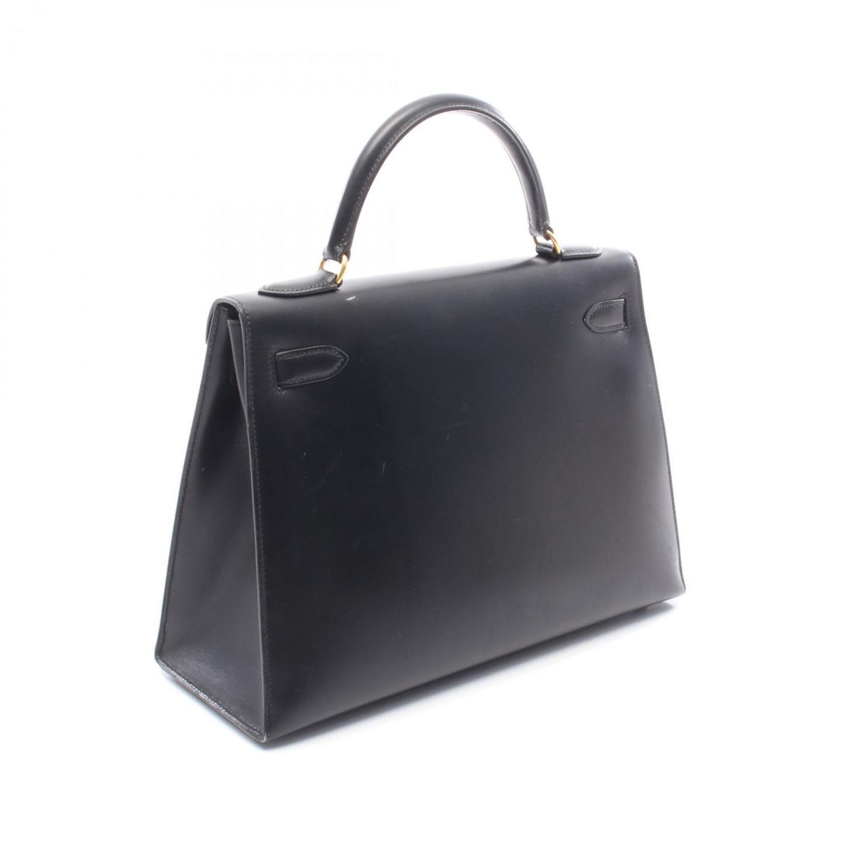 Hermes Black Box Calf Leather Handbag (Pre-Owned)