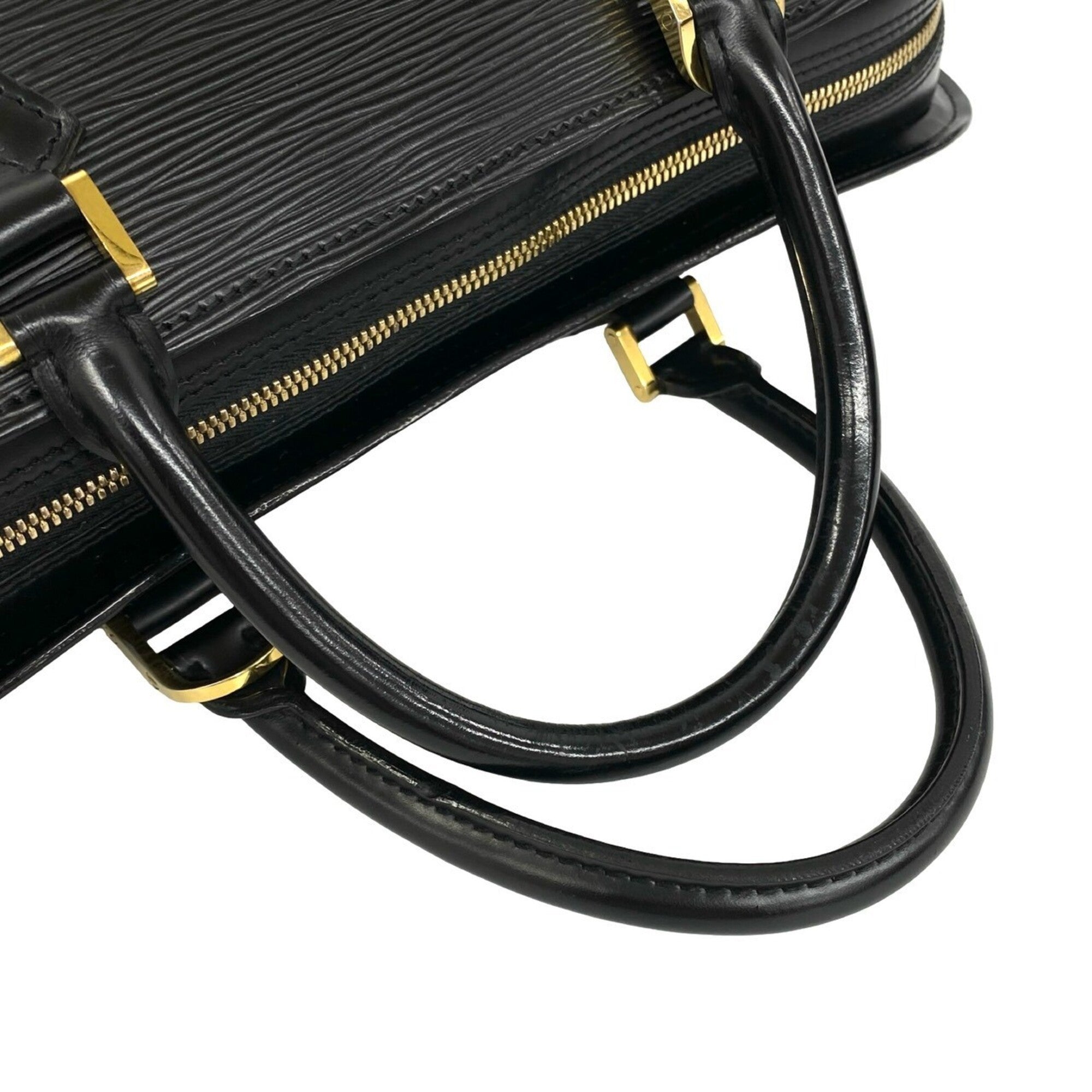 Louis Vuitton Black Leather Briefcase Handbag (Pre-Owned)