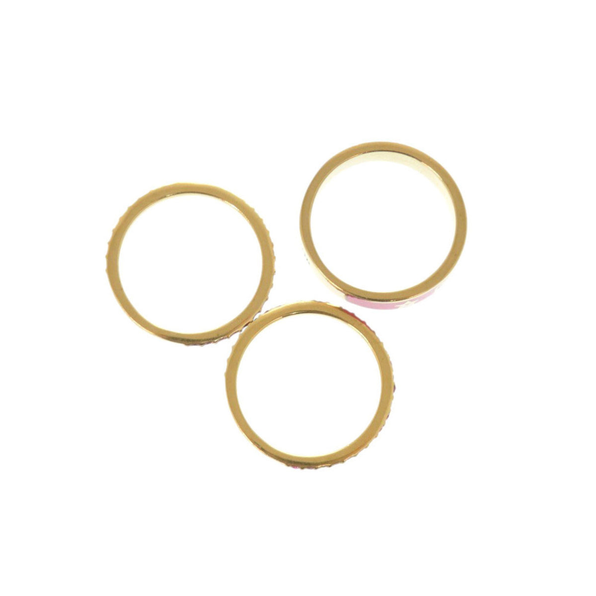 Christian Dior Gold Pink Metal Band Ring (Pre-Owned)