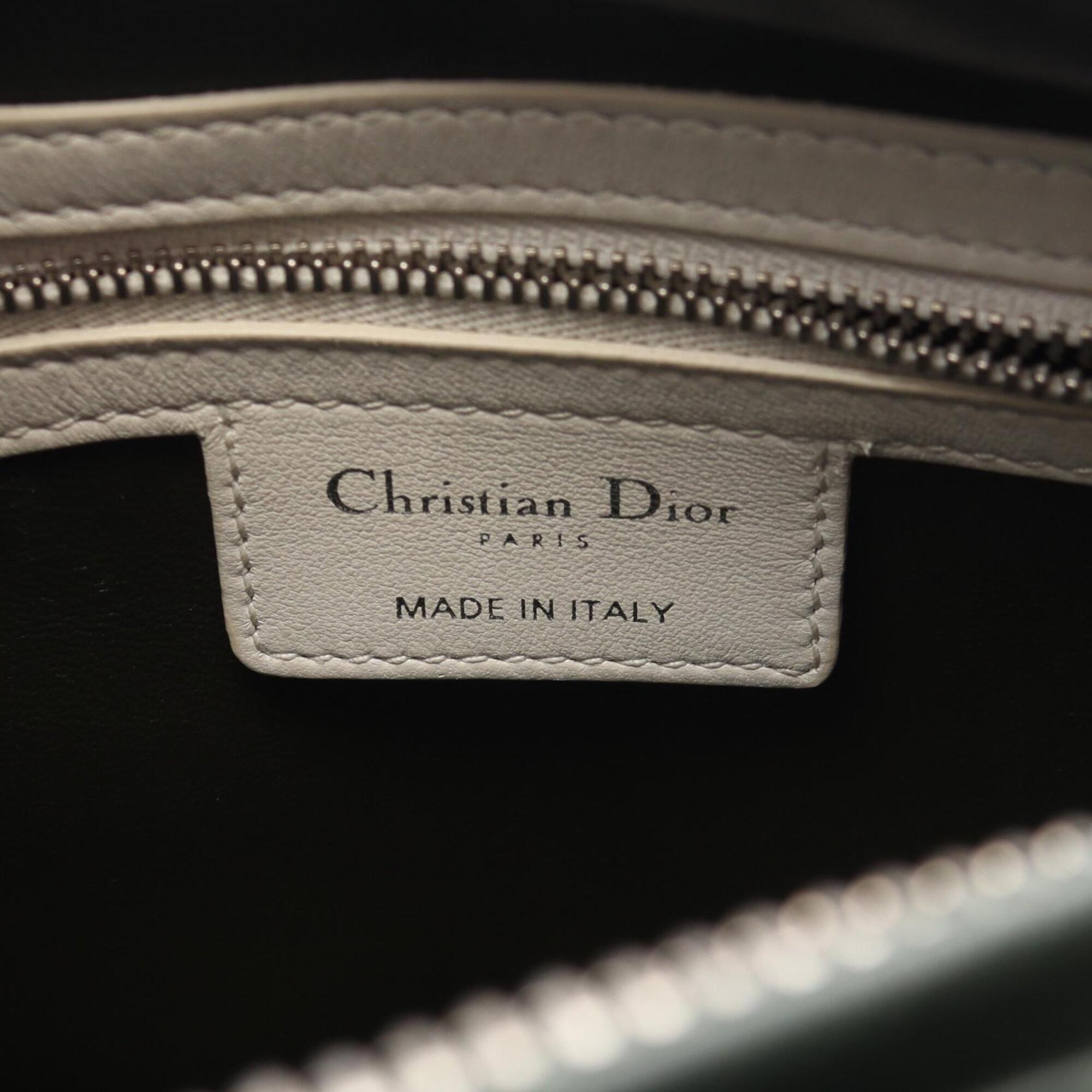 Christian Dior Blue Green Ivory Leather Handbag (Pre-Owned)
