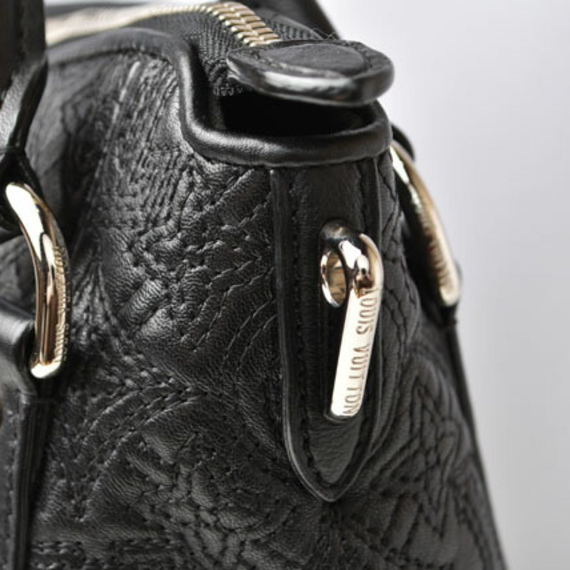 Louis Vuitton Monogram Antheia Black Silver Leather Handbag Shoulder Bag (Pre-Owned)