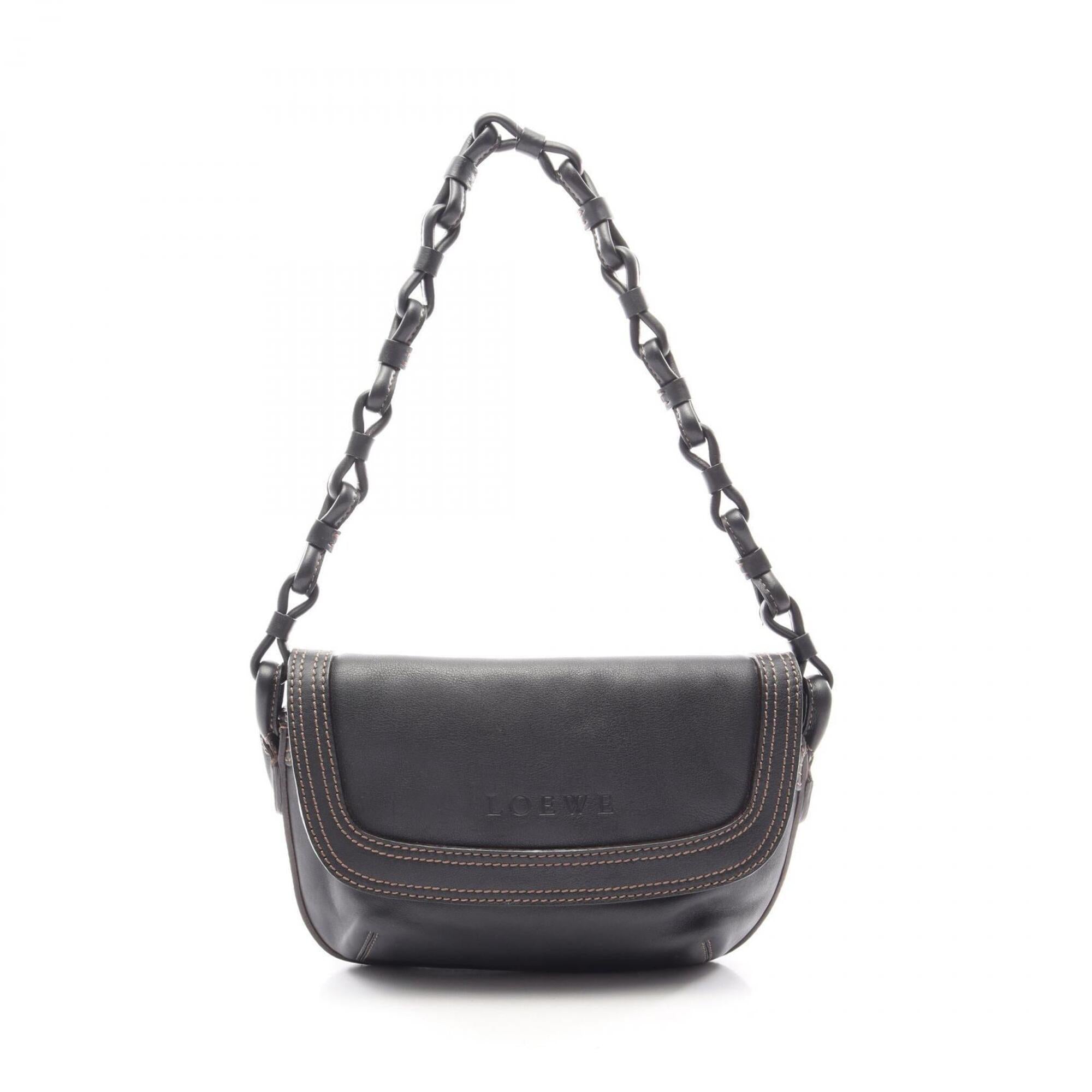 Loewe Black Leather Handbag Shoulder Bag (Pre-Owned)