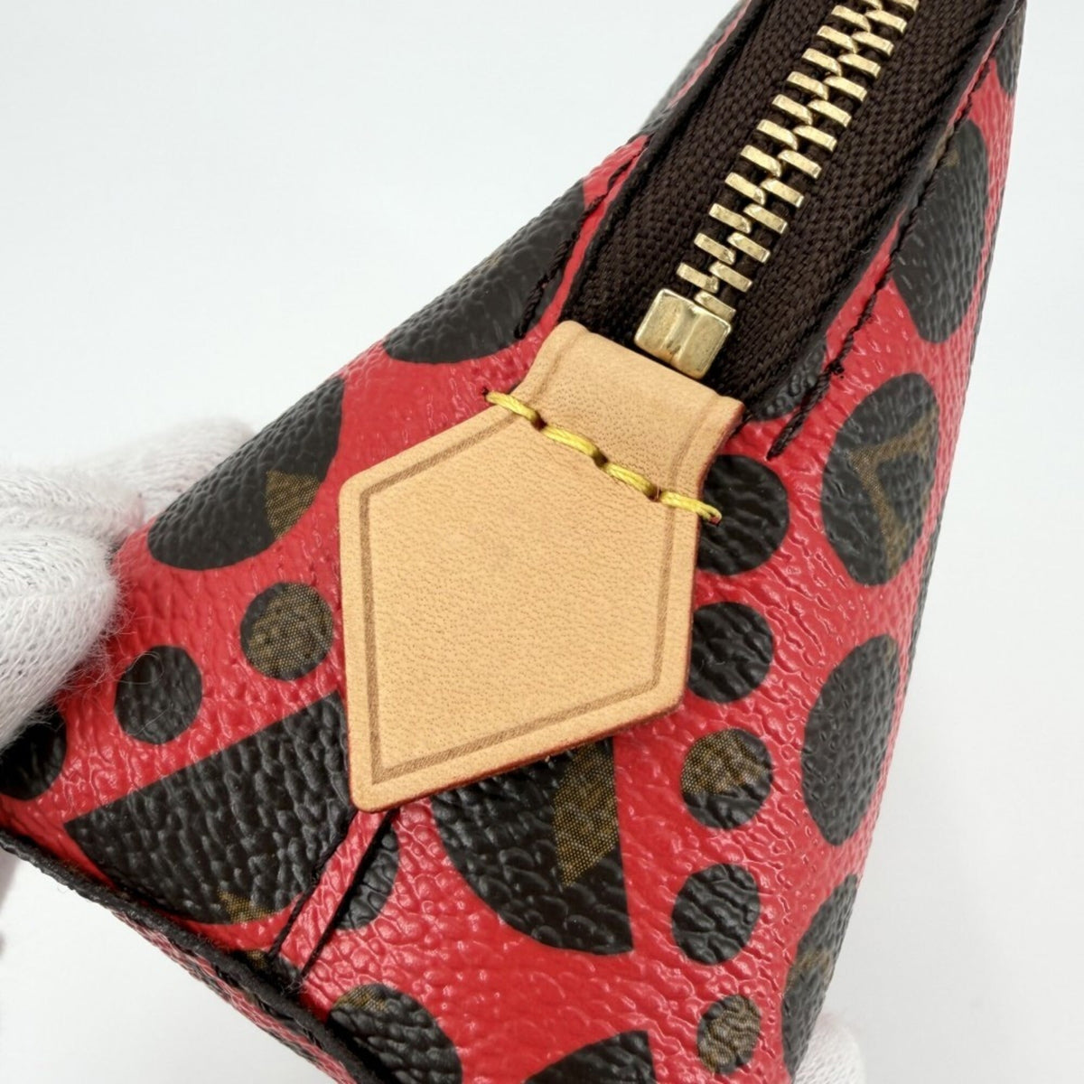 Louis Vuitton Brown Red Color Monogram Pochette Pouch (Pre-Owned)