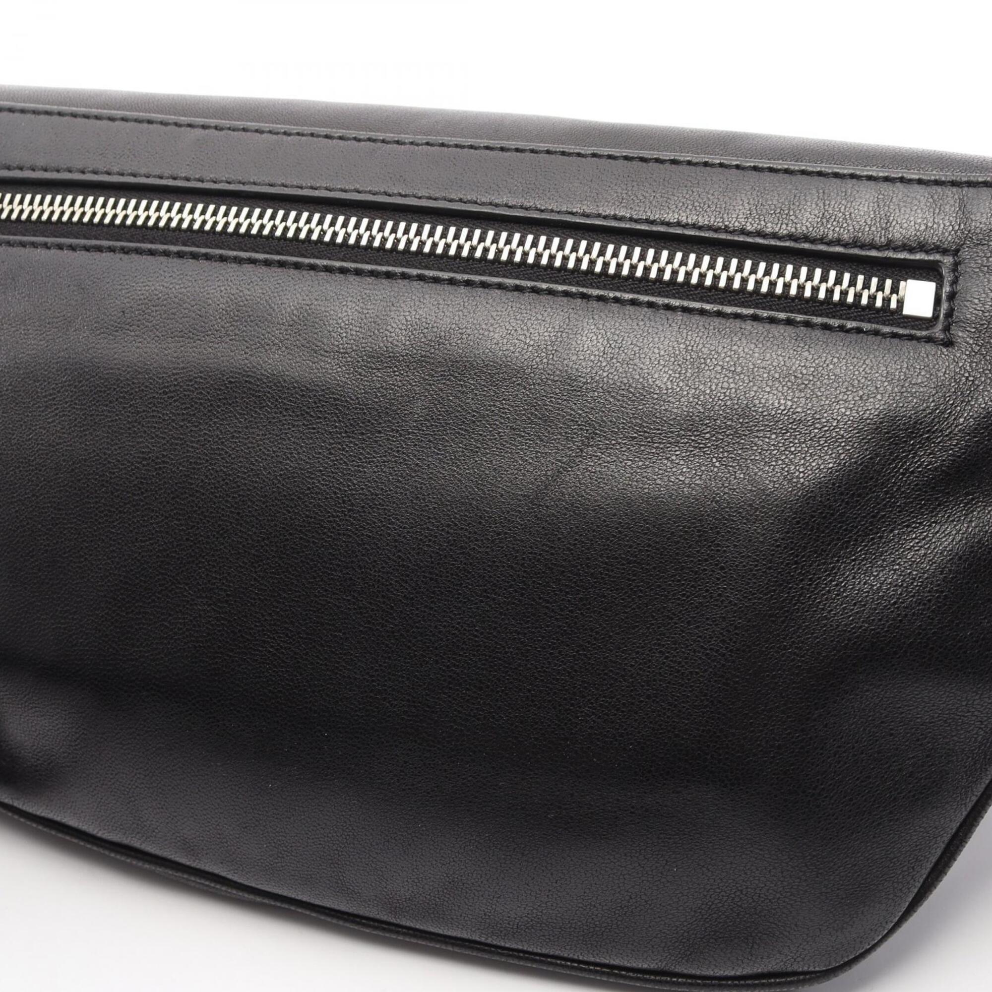 Saint Laurent Black Leather Fanny Pack Handbag (Pre-Owned)