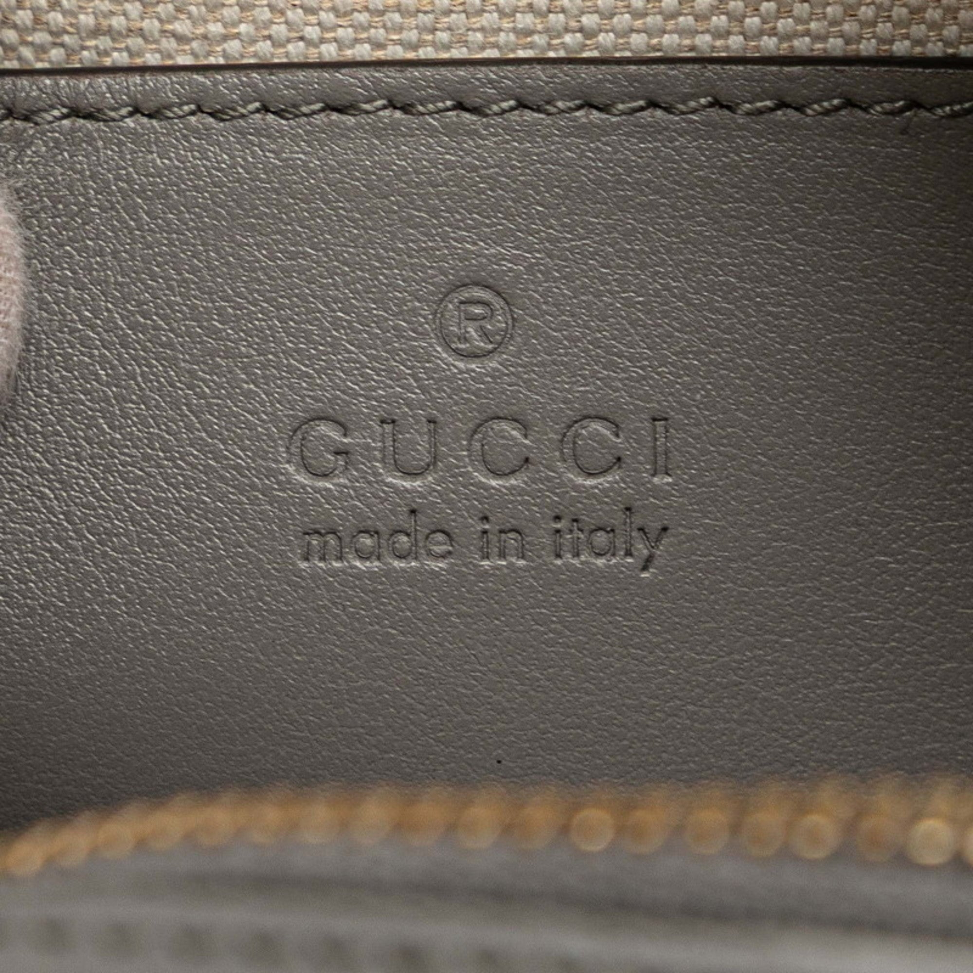 Gucci Gray Leather Boston Bag Shoulder Bag (Pre-Owned)