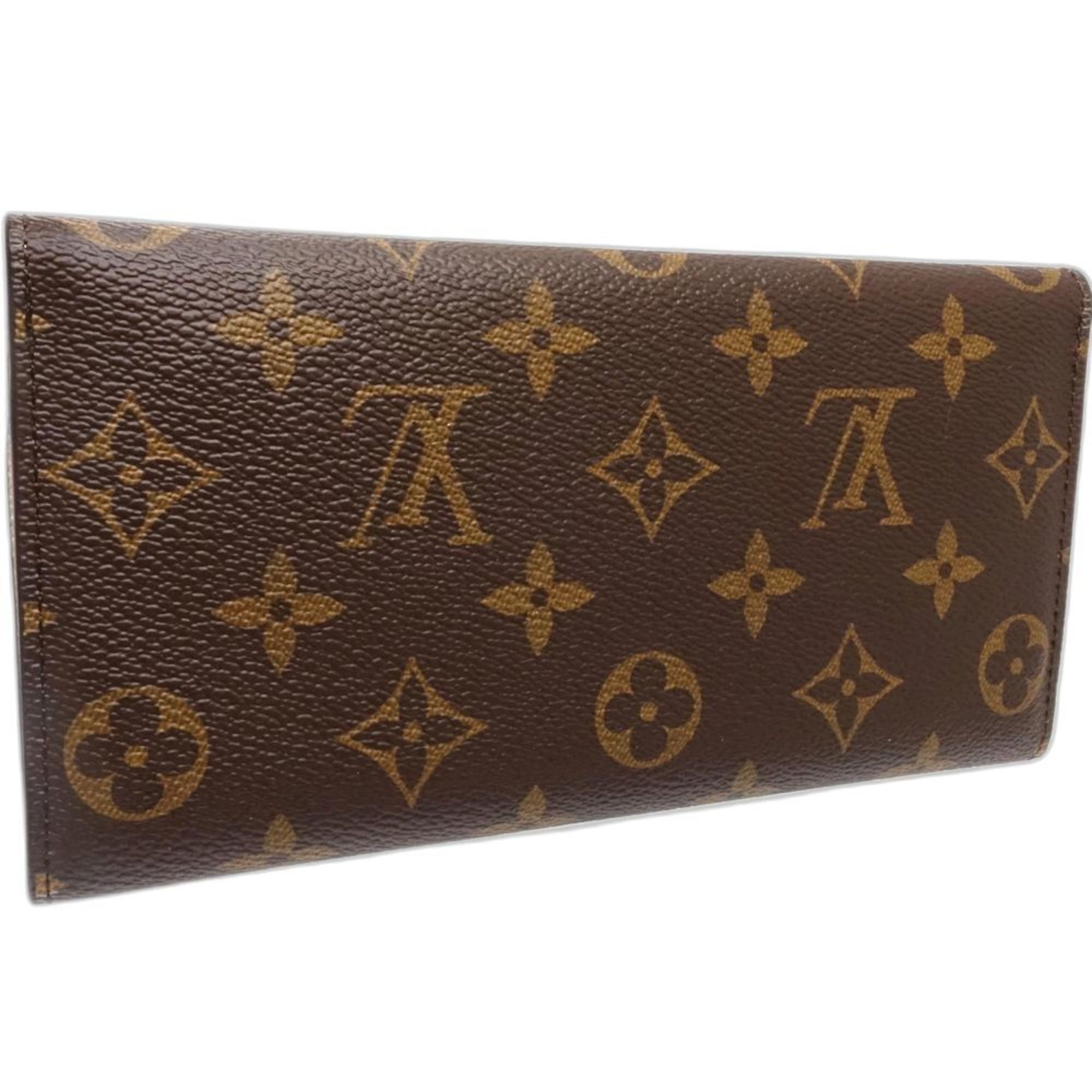 Louis Vuitton Brown Pink Monogram Long Wallet (Tri-Fold) (Pre-Owned)