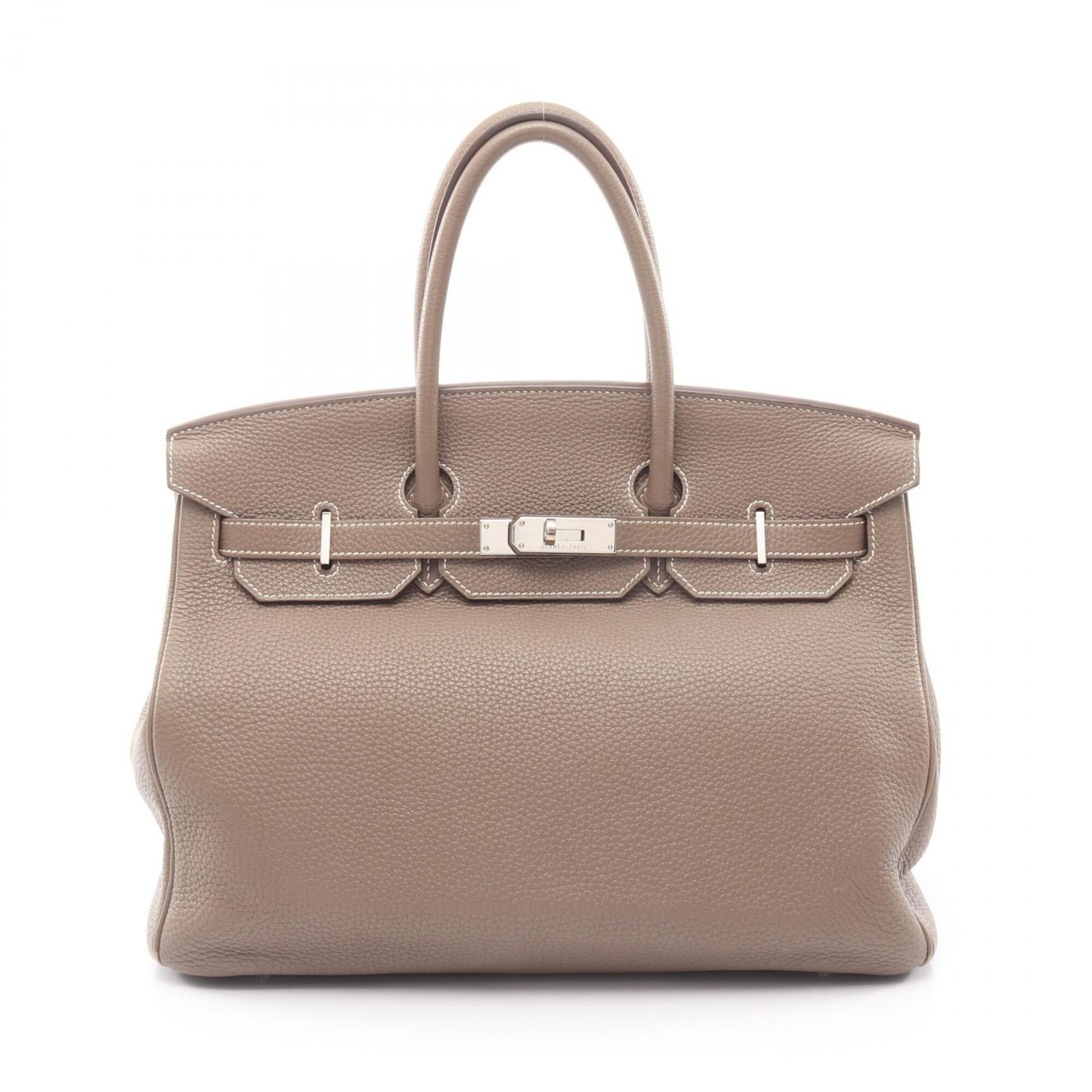 Hermes Gray Togo Leather Leather Handbag (Pre-Owned)