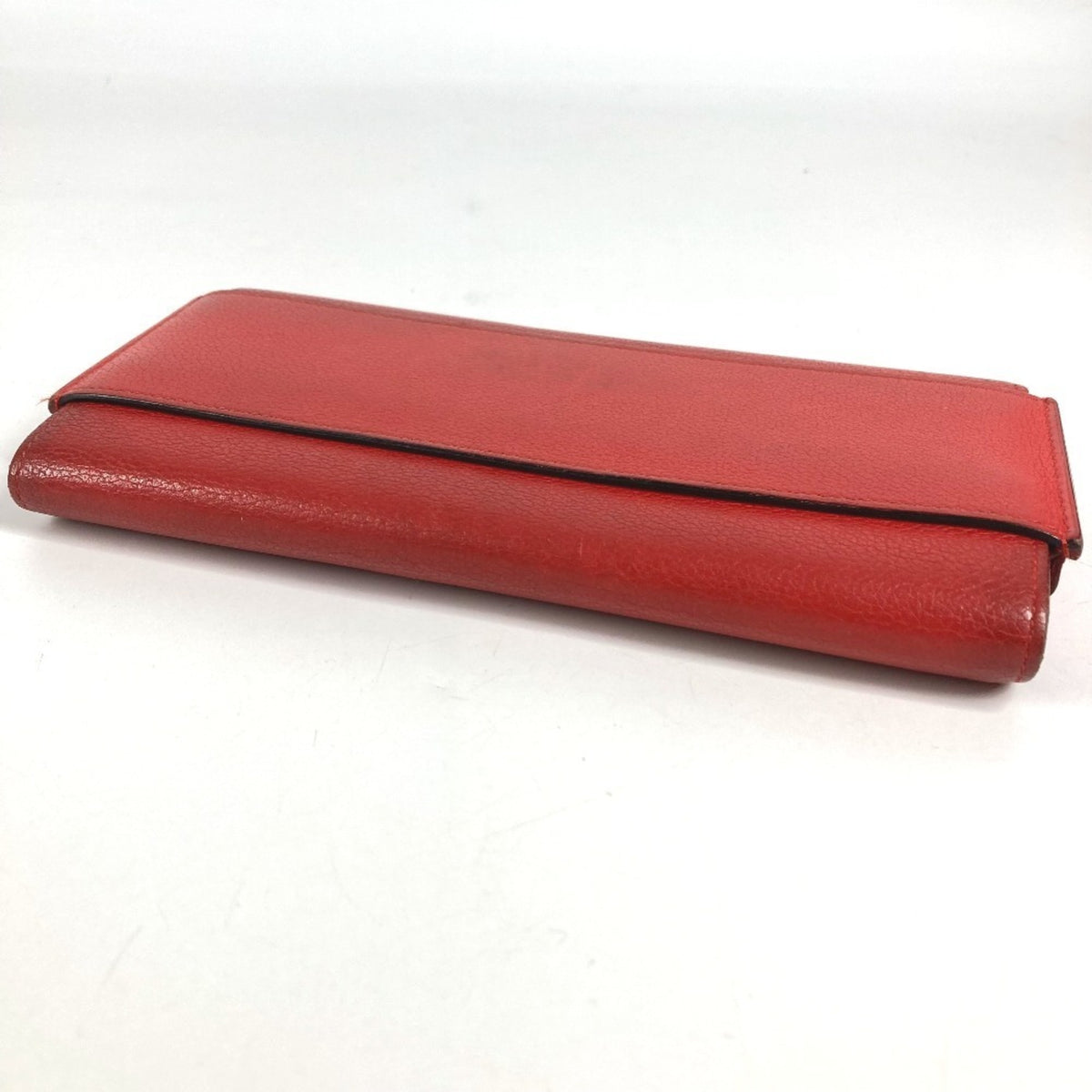 Hermes Red Color Leather Long Wallet (Bi-Fold) (Pre-Owned)