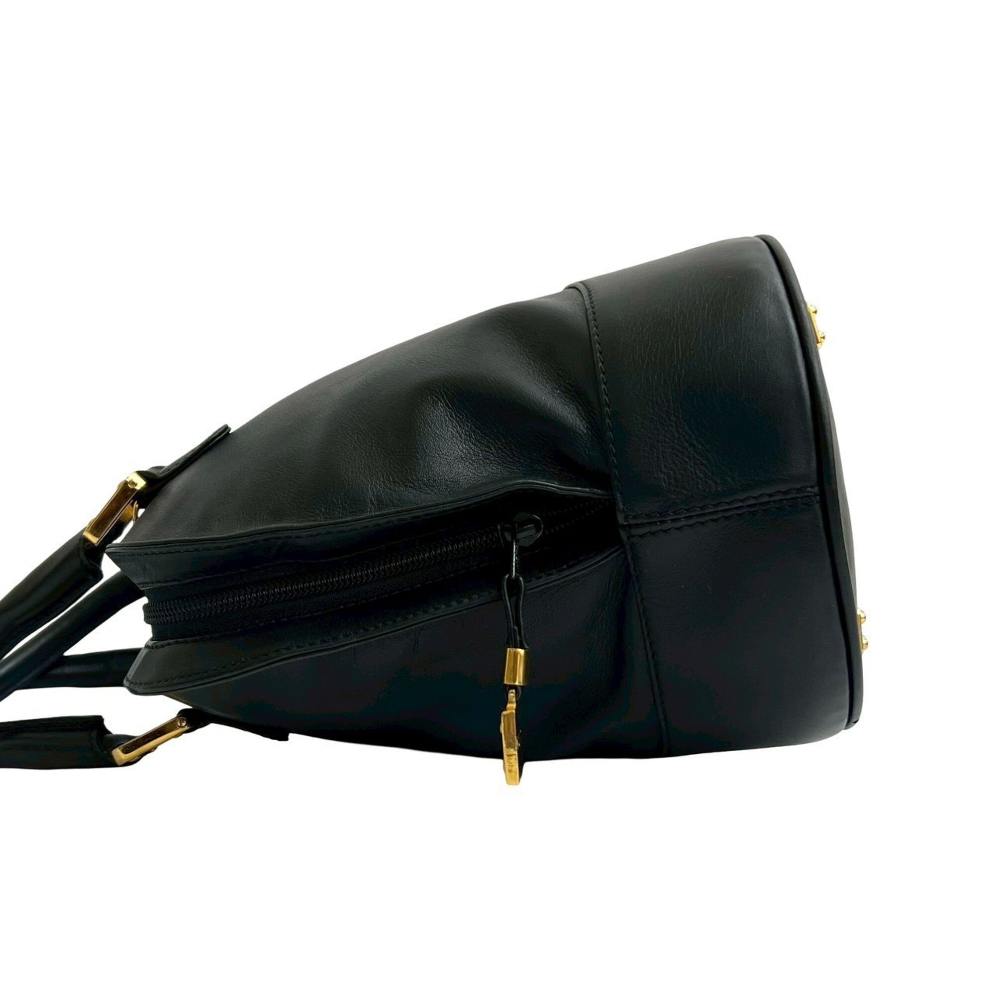 Loewe Black Leather Boston Bag Handbag Tote Bag (Pre-Owned)