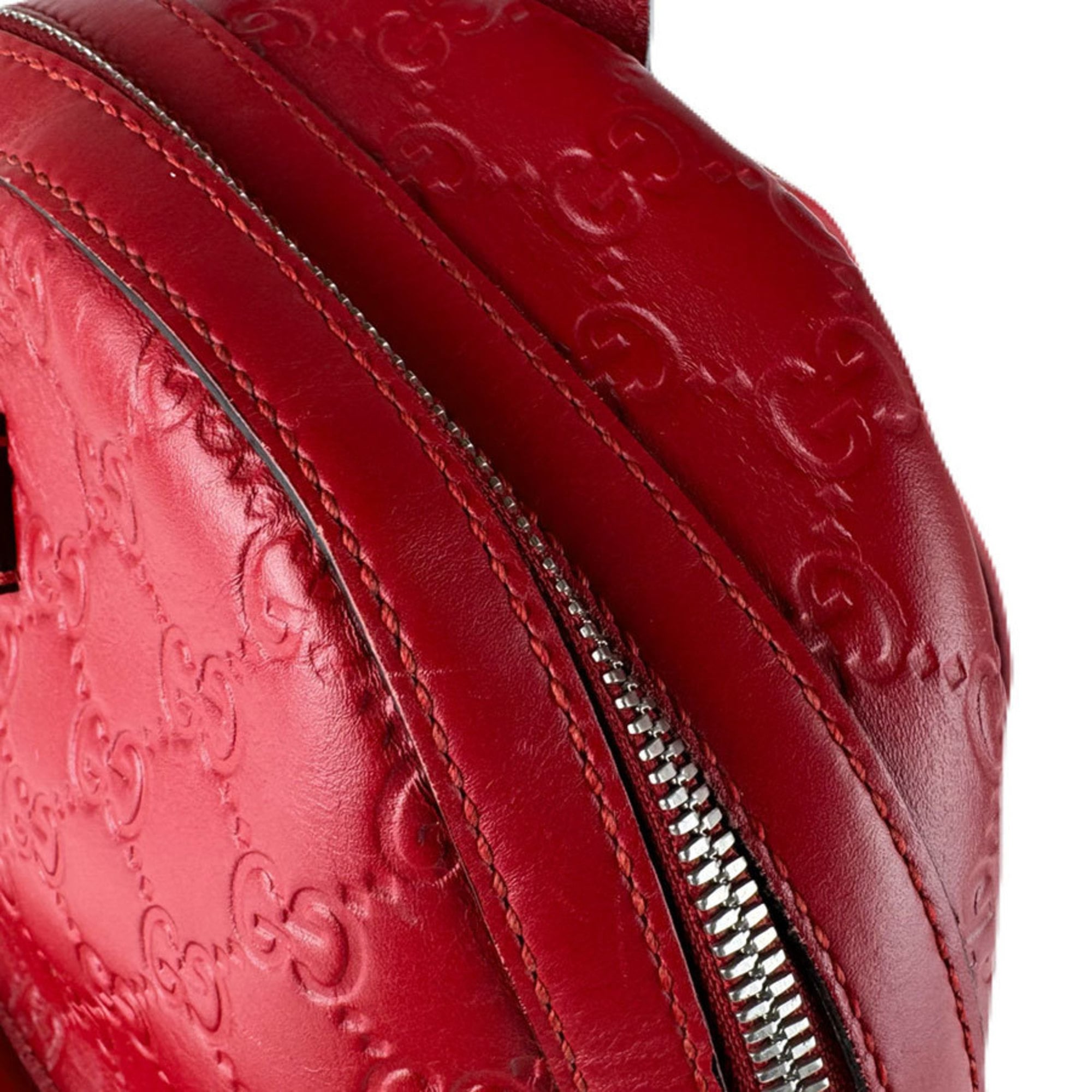 Gucci Red Color Leather Backpack (Pre-Owned)
