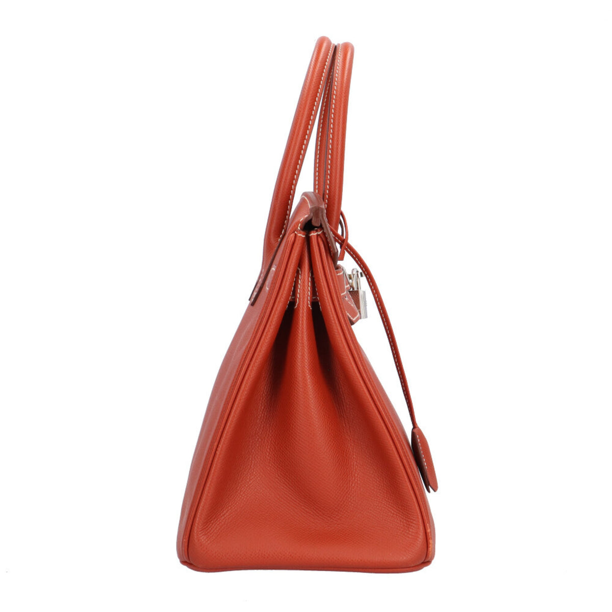 Hermes Orange Sanguine White Epsom Leather Handbag (Pre-Owned)