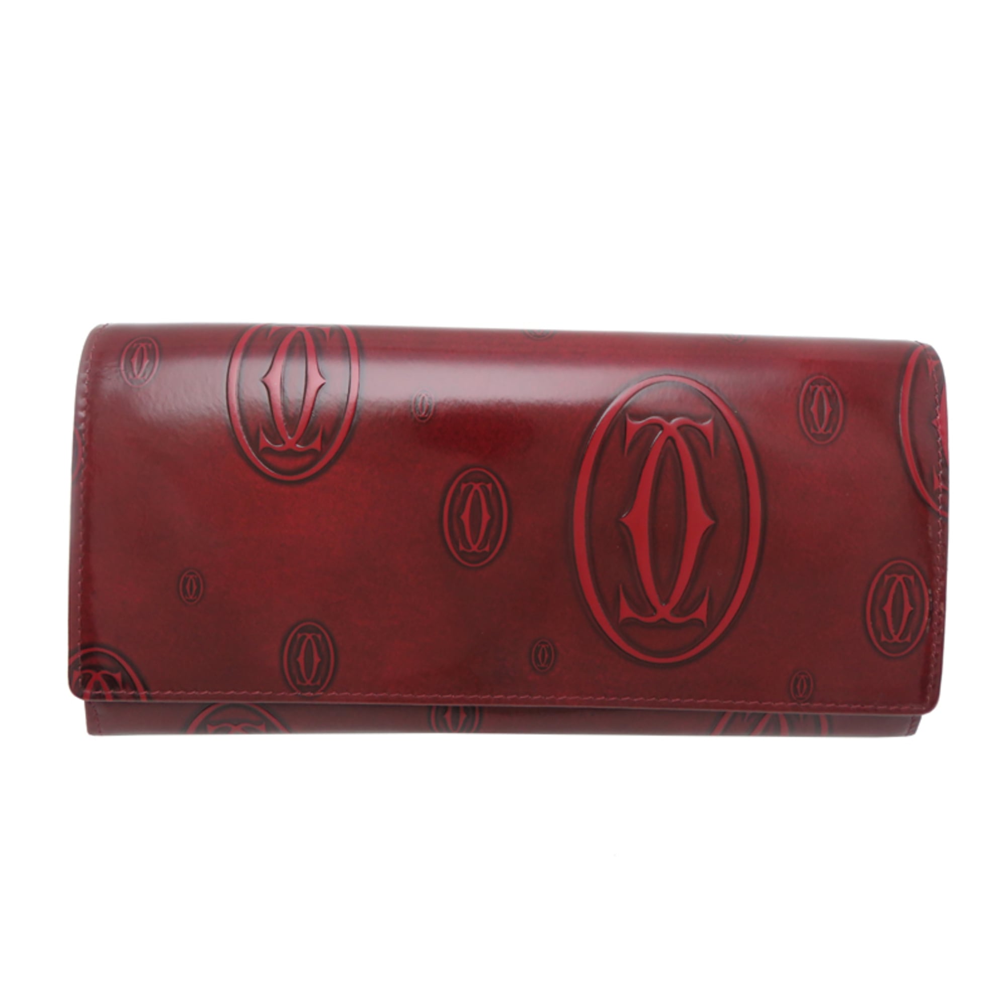 Cartier Bordeaux Red Color Long Wallet (Bi-Fold) (Pre-Owned)