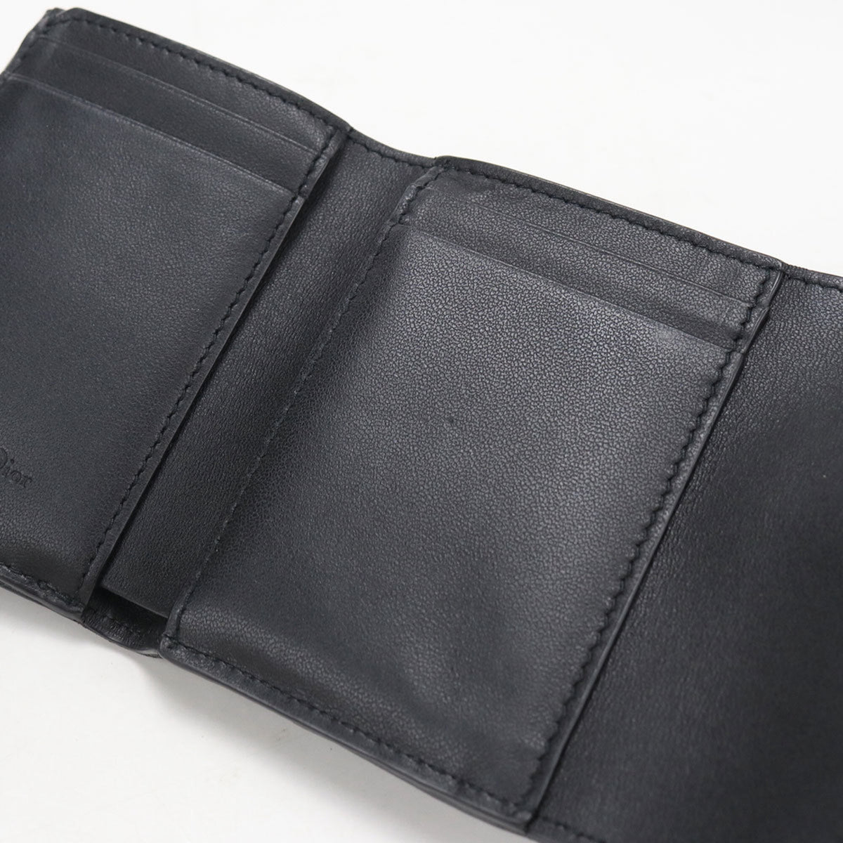 Christian Dior Black Leather Wallet (Tri-Fold) (Pre-Owned)