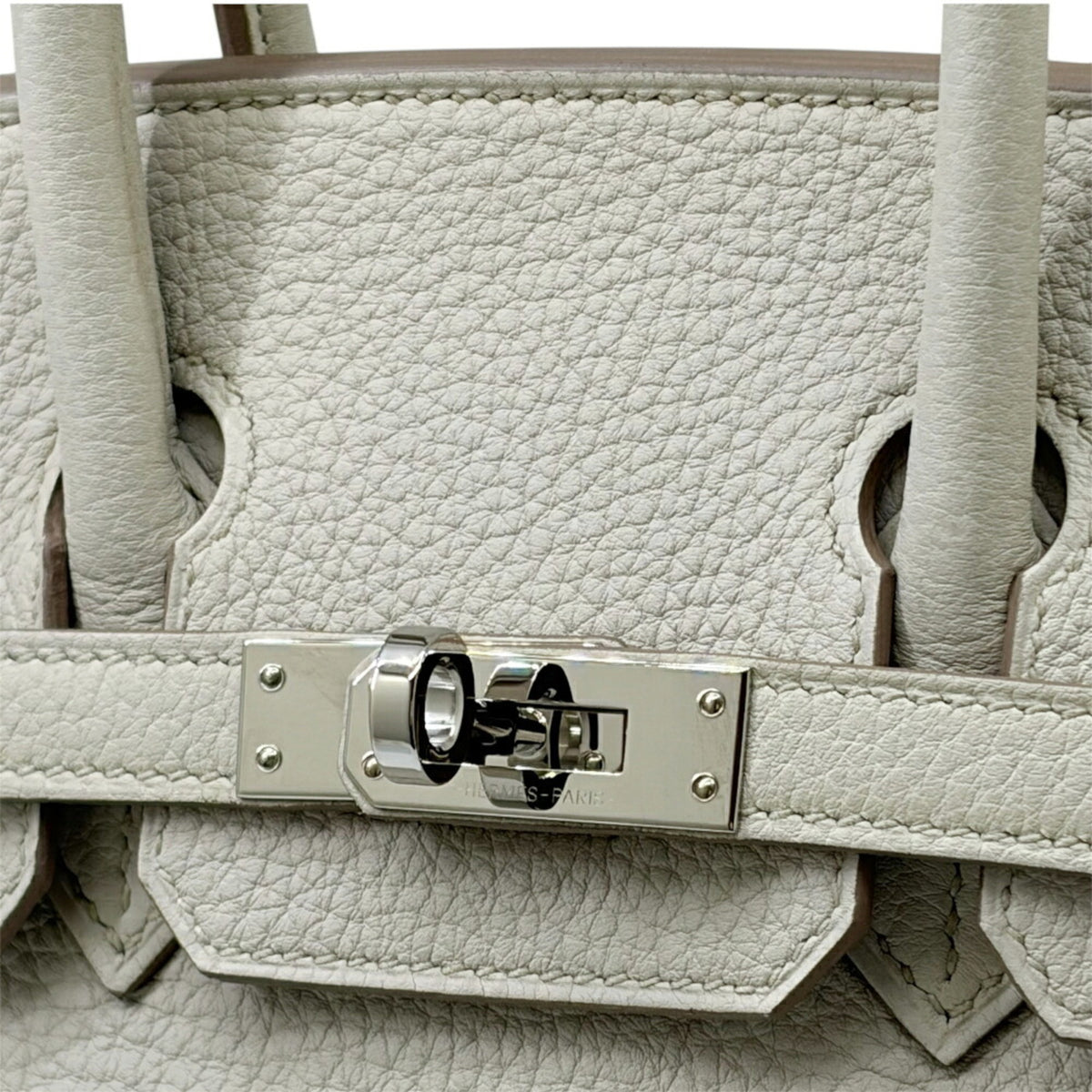Hermes Ivory Light Gray Togo Leather Handbag (Pre-Owned)
