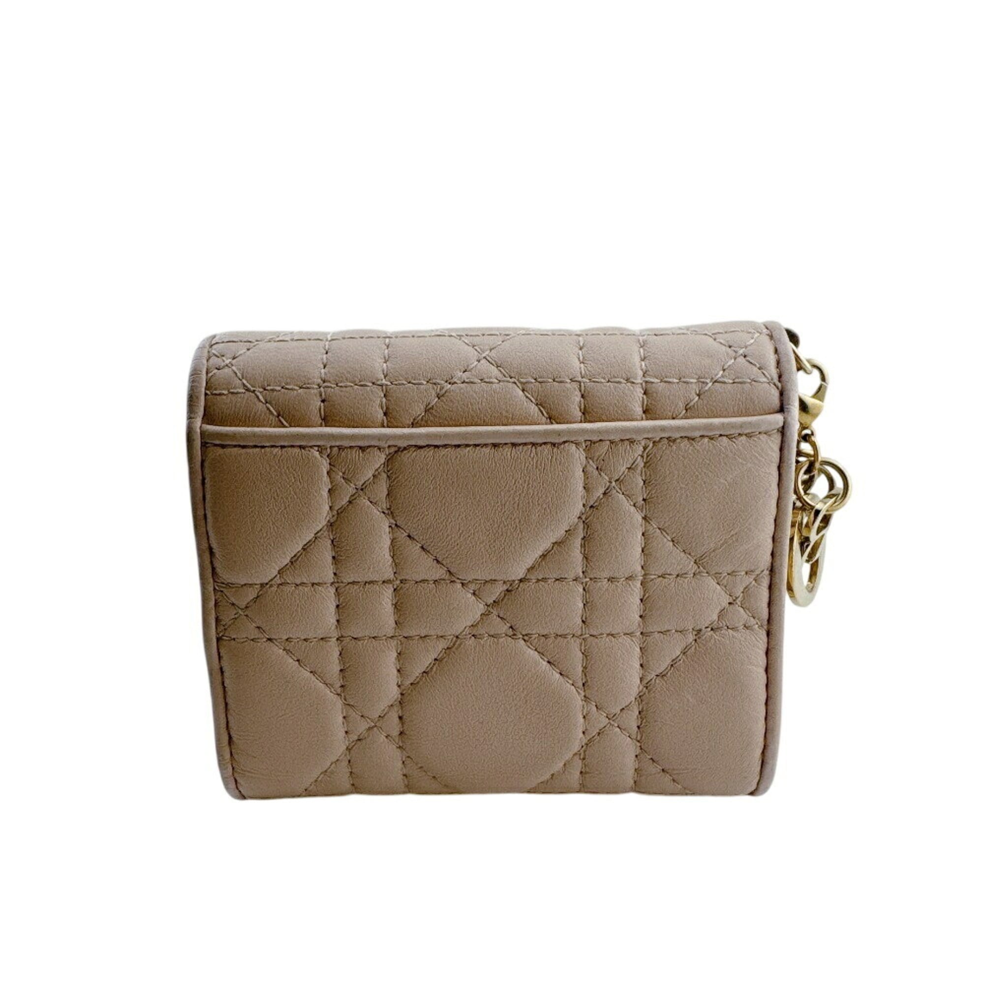 Christian Dior Pink Leather Wallet (Tri-Fold) (Pre-Owned)