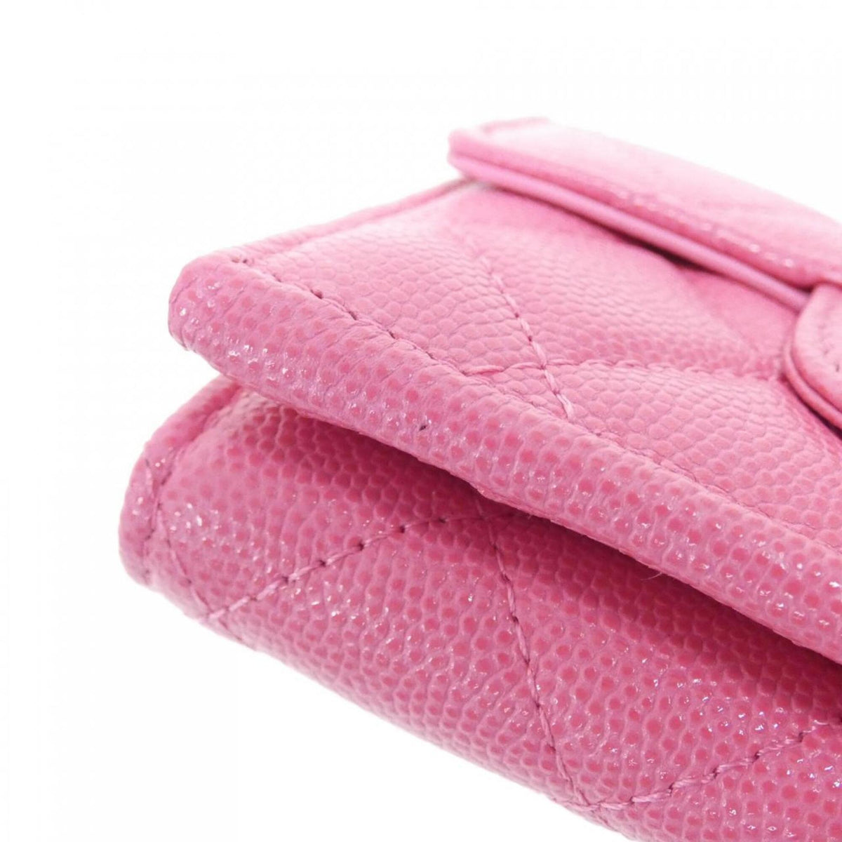 Chanel Pink Grained Calfskin Wallet (Tri-Fold) (Pre-Owned)