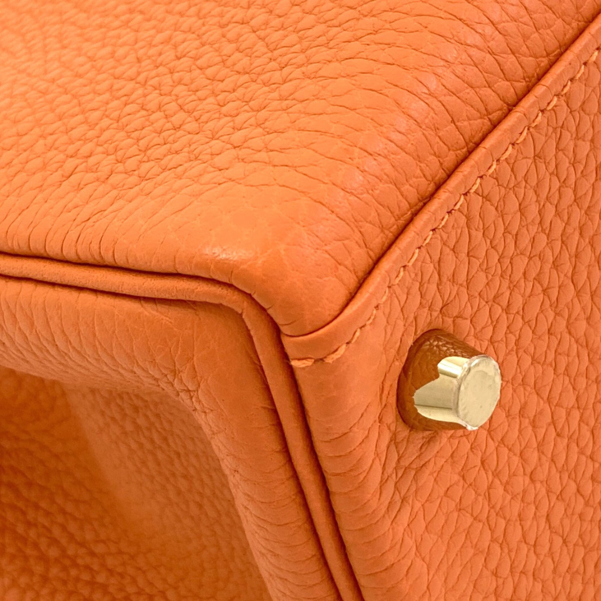 Hermes Kelly Orange Togo Leather Handbag (Pre-Owned)