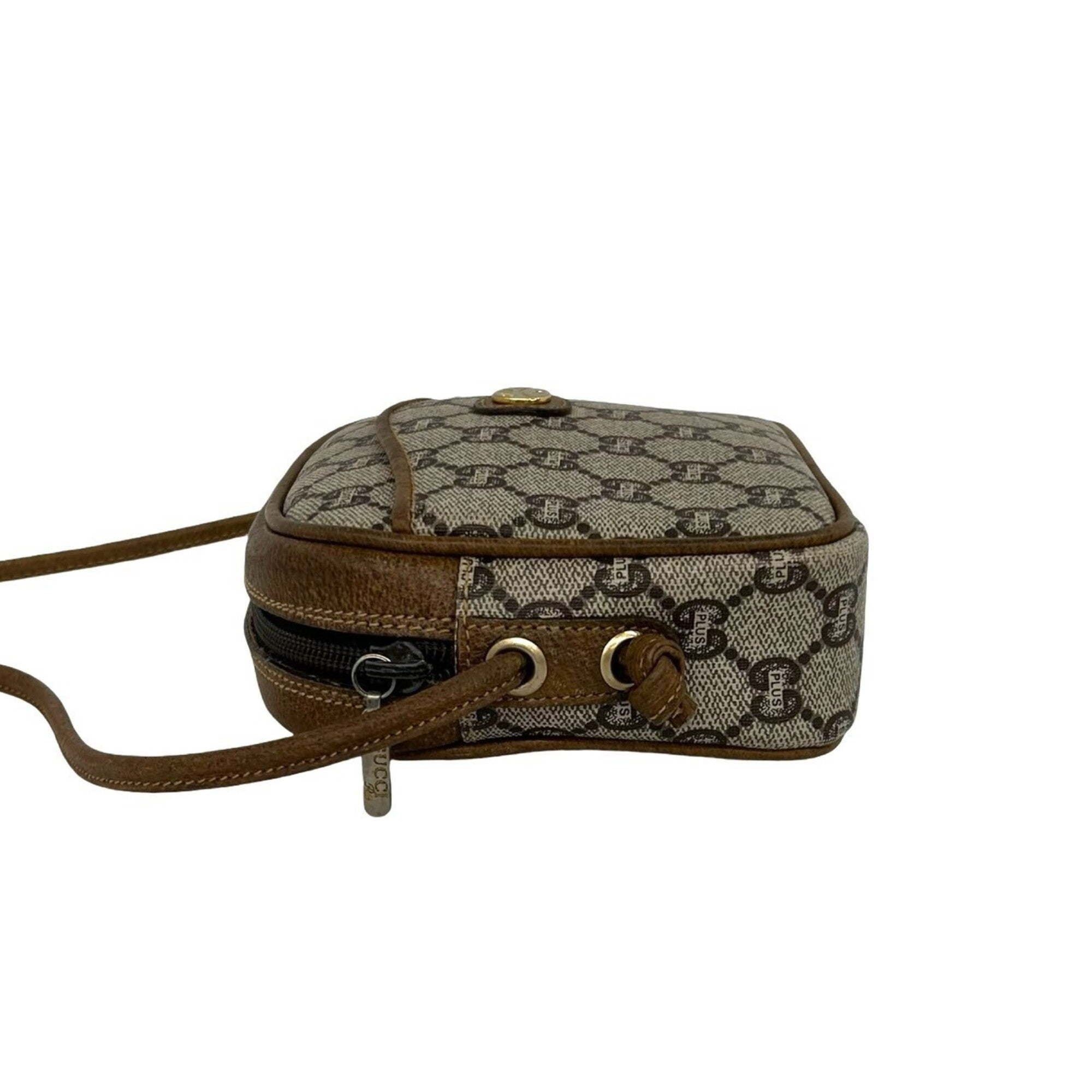 Gucci Brown Leather Pvc Pochette Shoulder Bag (Pre-Owned)
