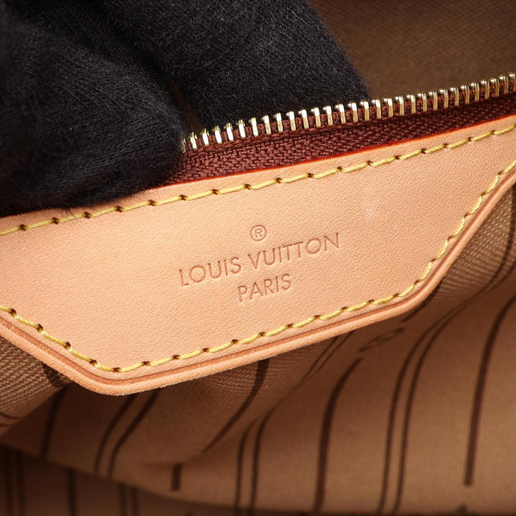 Louis Vuitton Brown Coated Canvas Leather Handbag Shoulder Bag (Pre-Owned)