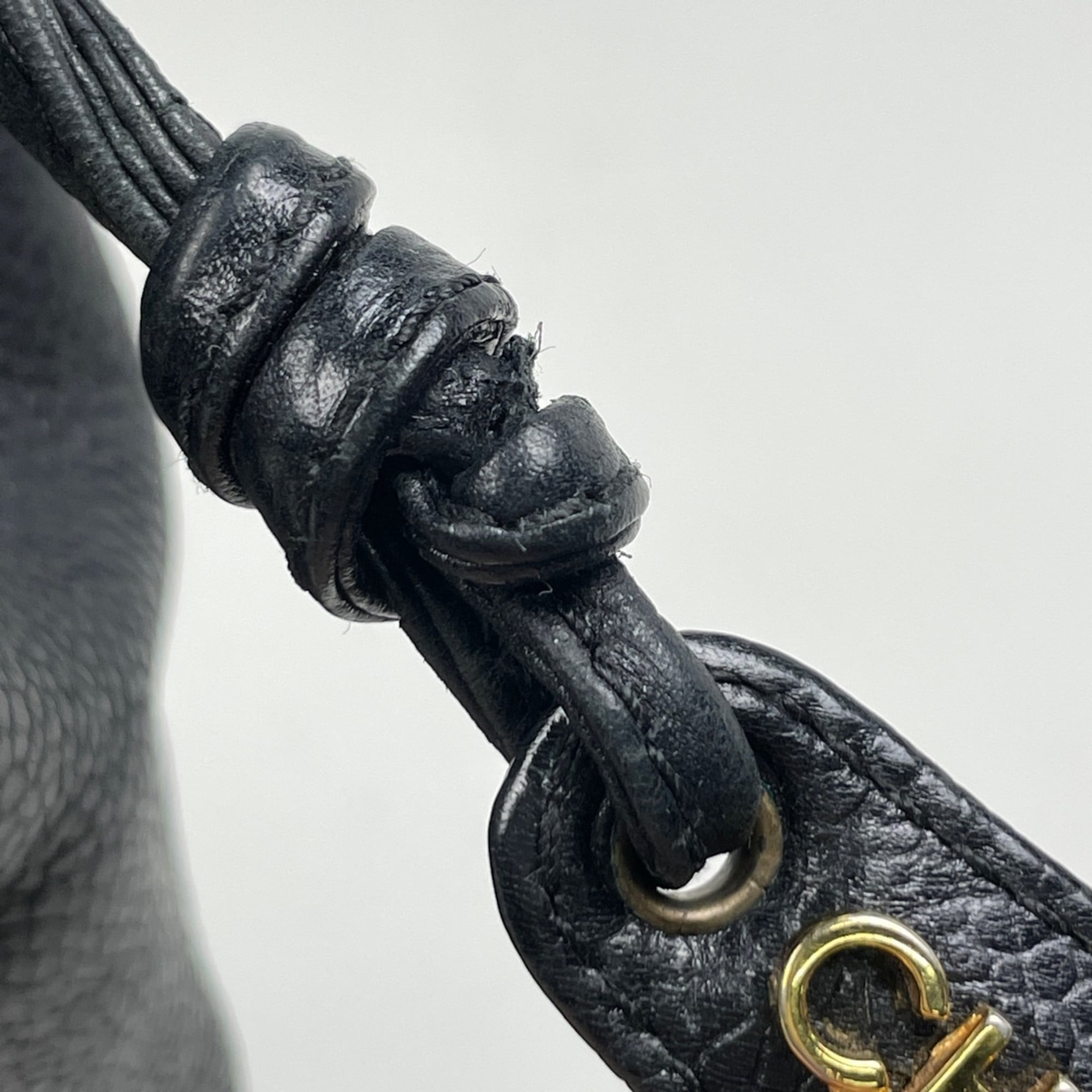 Chanel Black Grained Calfskin Shoulder Bag Tote Bag (Pre-Owned)