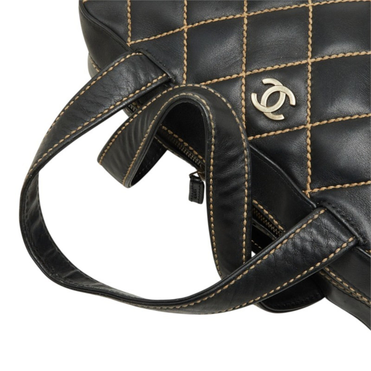 Chanel Black Leather Handbag Pouch (Pre-Owned)
