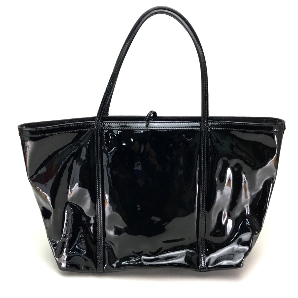 Dolce & Gabbana Black Patent Leather Shoulder Bag Tote Bag (Pre-Owned)
