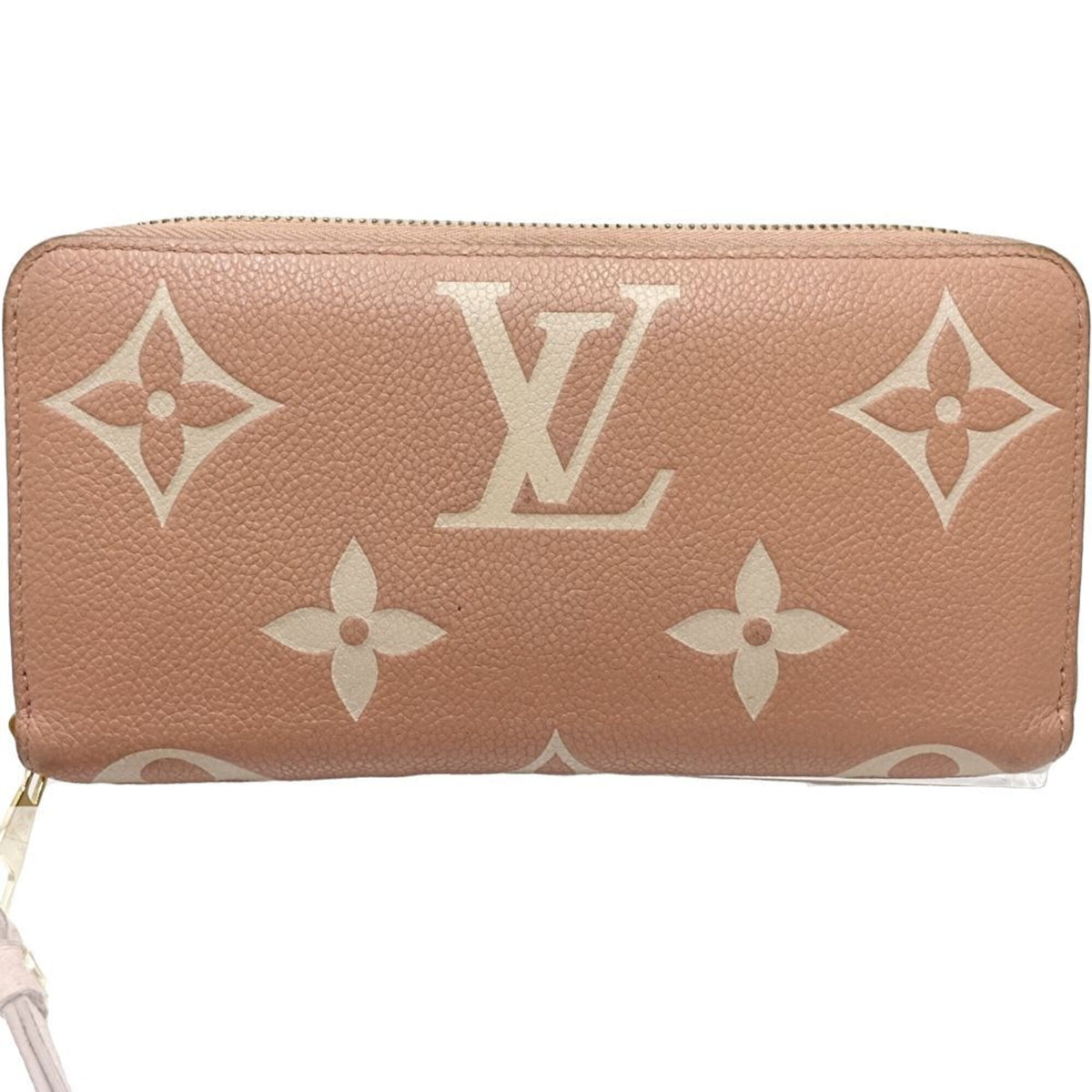 Louis Vuitton Monogram Empreinte Beige Leather Long Wallet (Bi-Fold) (Pre-Owned)