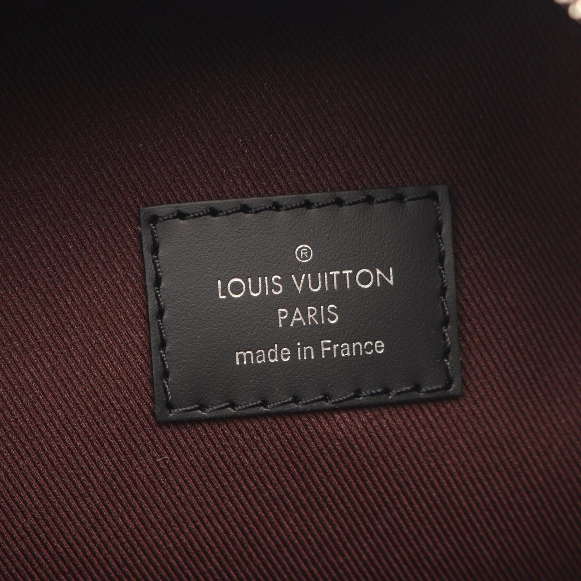 Louis Vuitton Black Brown Coated Canvas Leather Backpack Handbag (Pre-Owned)