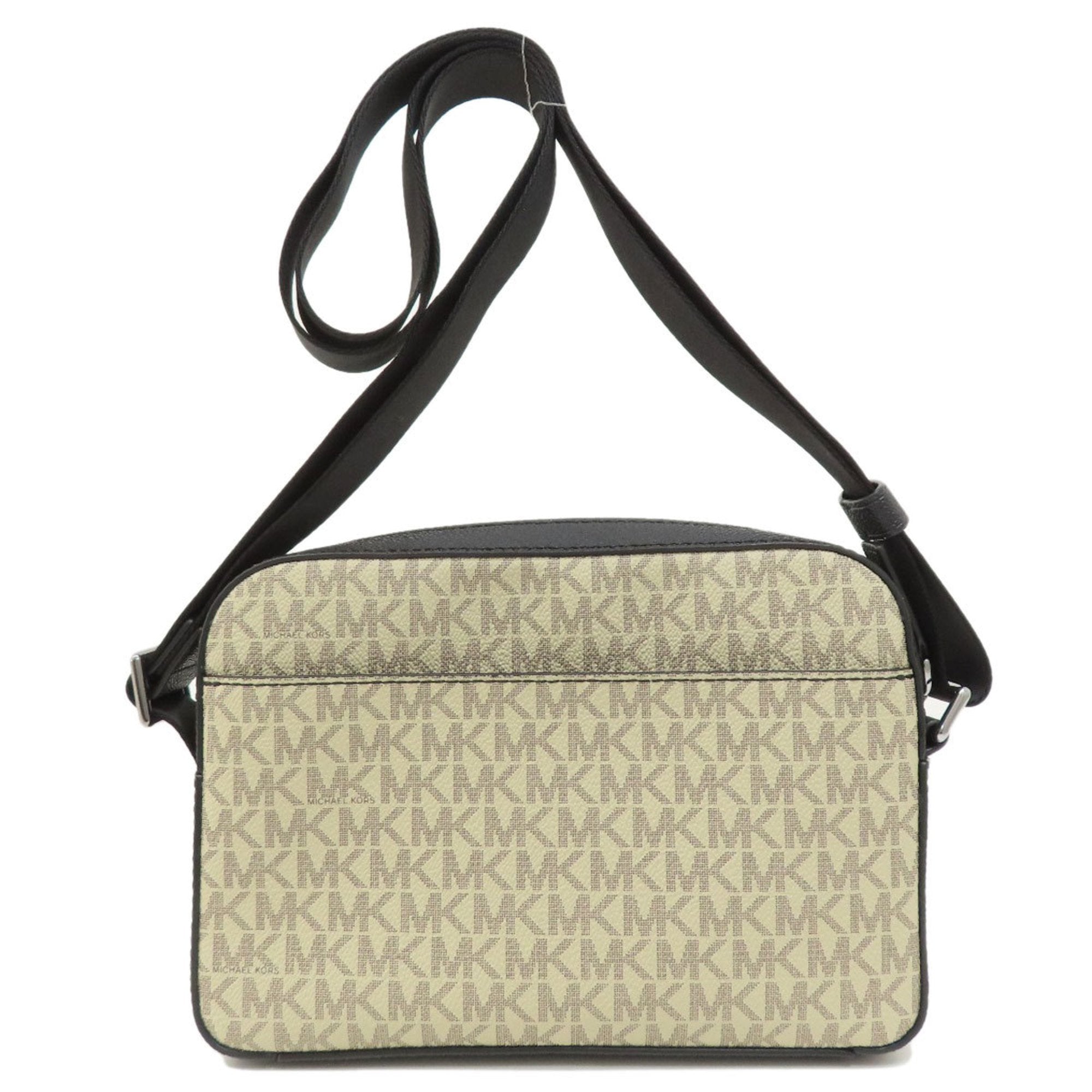 Michael Kors Beige Black Leather Shoulder Bag (Pre-Owned)